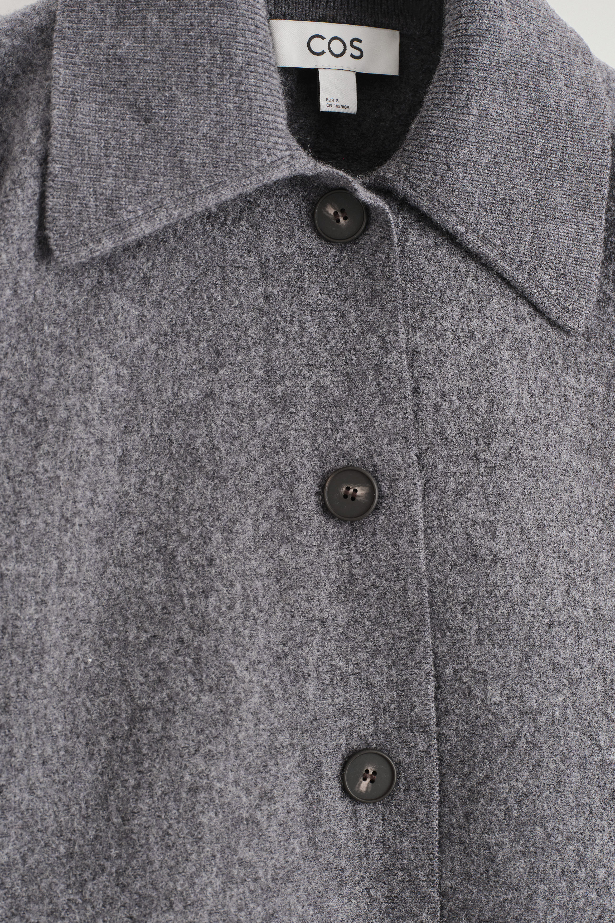 SCULPTED MERINO WOOL JACKET - GRAY MÉLANGE | COS