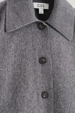 SCULPTED MERINO WOOL SHORT JACKET — GREY MÉLANGE 1