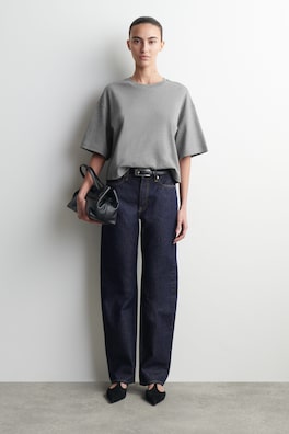 OVERSIZED BOXY COTTON T-SHIRT — GREY MÉLANGE 2