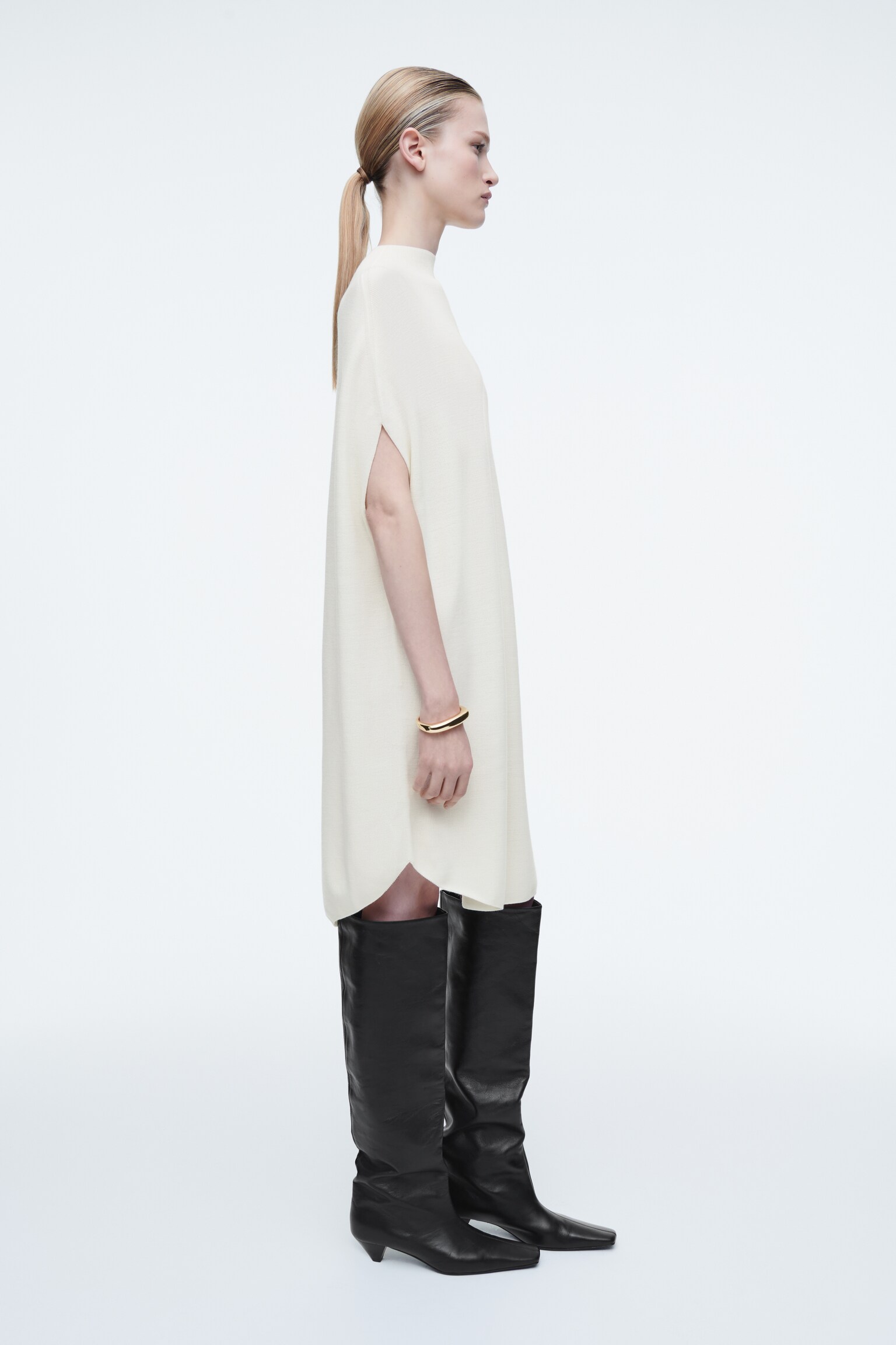 ROBE COCOON EN LAINE - ÉCRU - 6