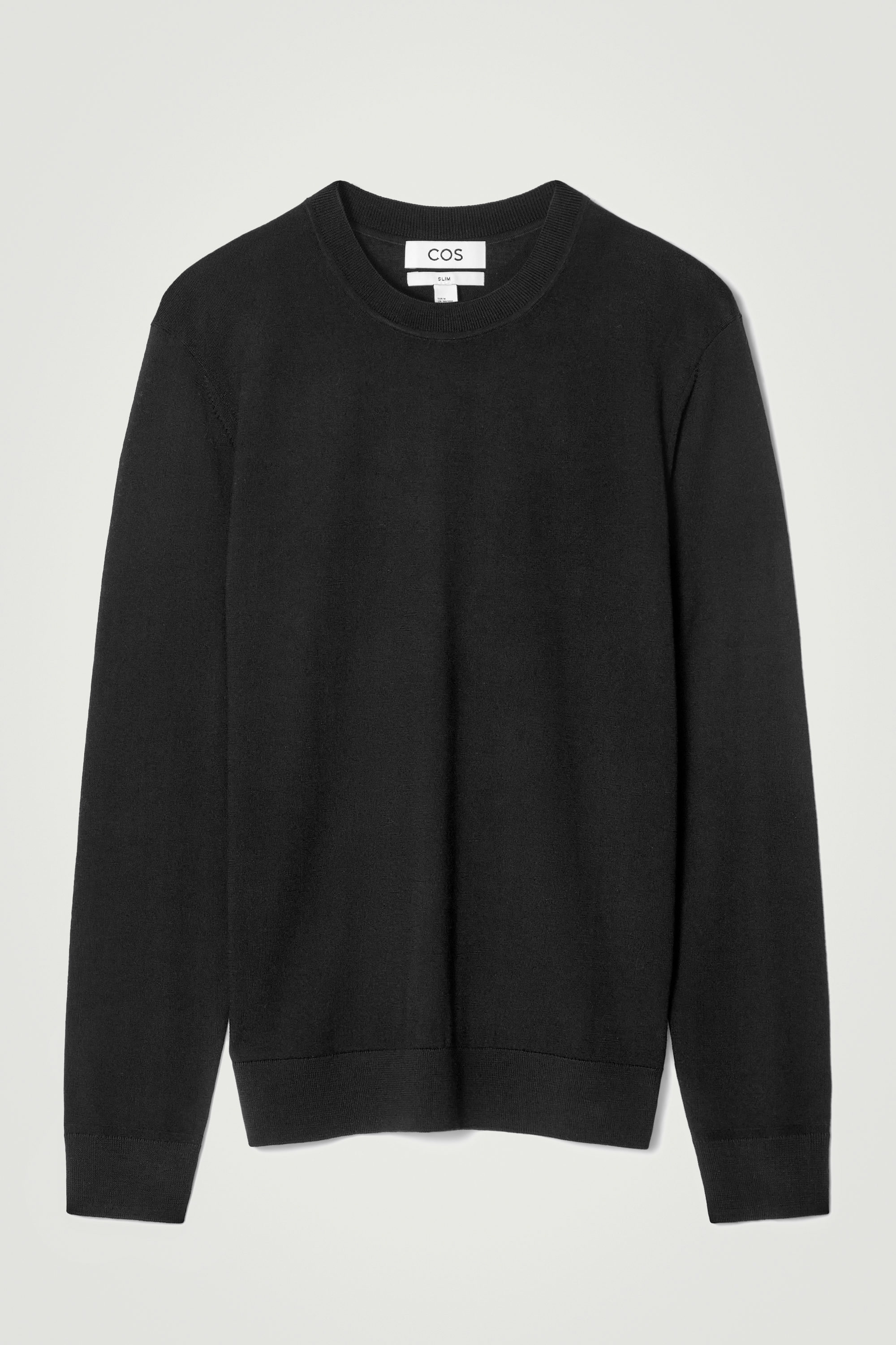 SLIM MERINO WOOL CREW-NECK SWEATER - BLACK | COS US