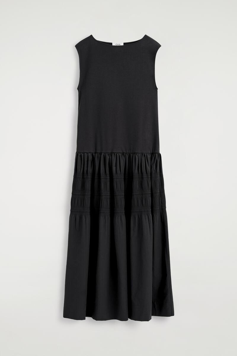 Tiered Gathered Midi Dress