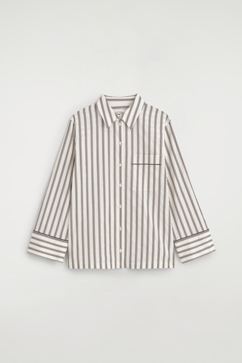 Piped Striped Cotton Shirt