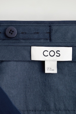 DRAPED PLEATED SILK STRAIGHT-LEG PANTS — NAVY 5