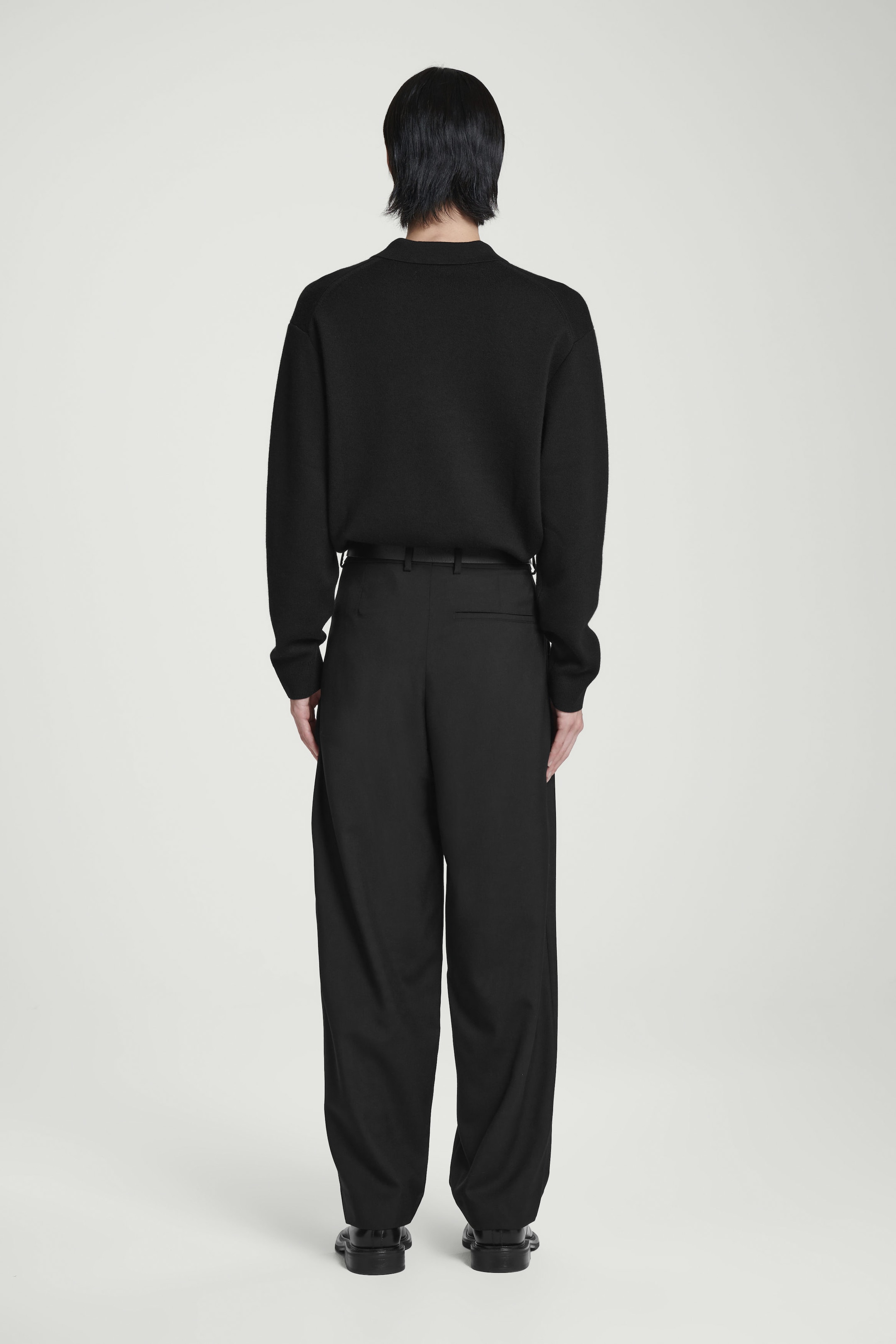 WOOL-HOPSACK PANTS- WIDE