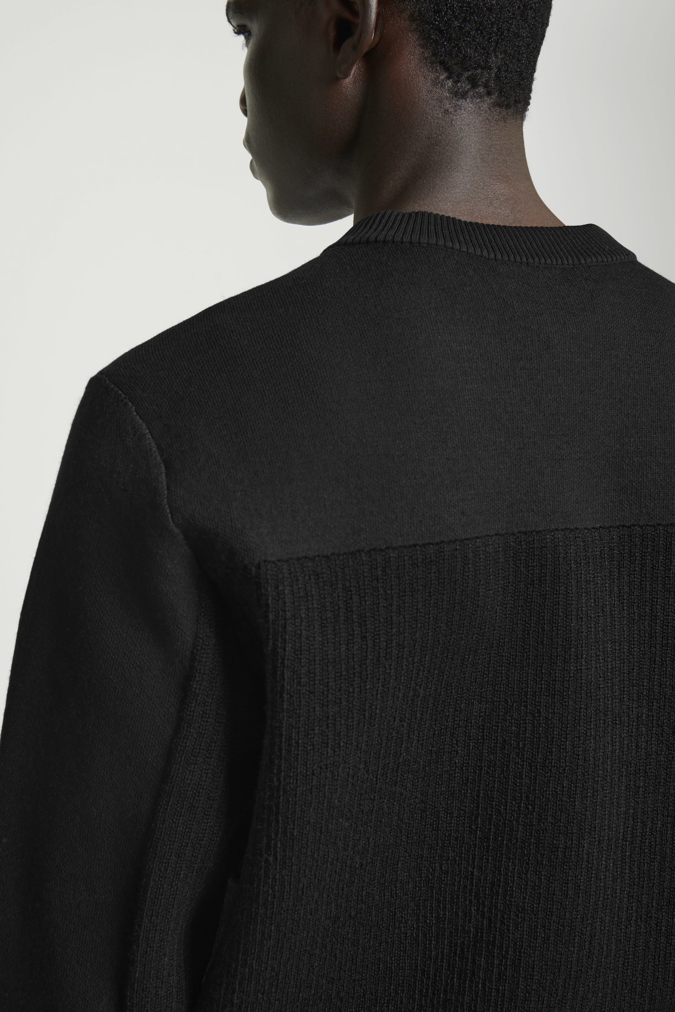 PANELED WOOL V-NECK SWEATER