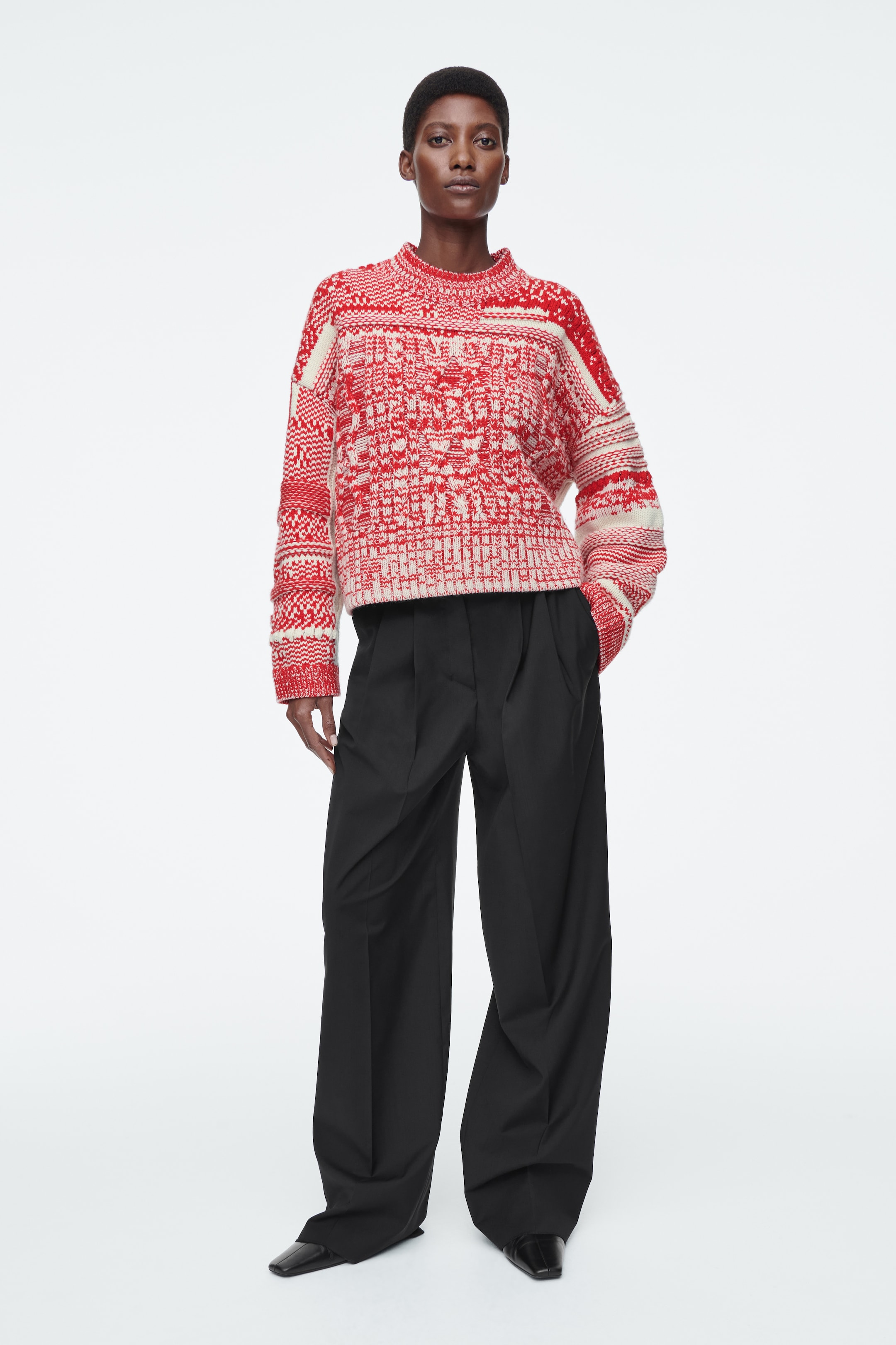 Grösseres Bild ansehen: FAIR-ISLE-PULLOVER AUS WOLL-KASCHMIR-MIX - ROT/CREME - DAMEN | H&M CH 2