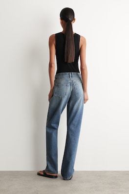 CHORD STRAIGHT-LEG JEANS — FADED BLUE 4