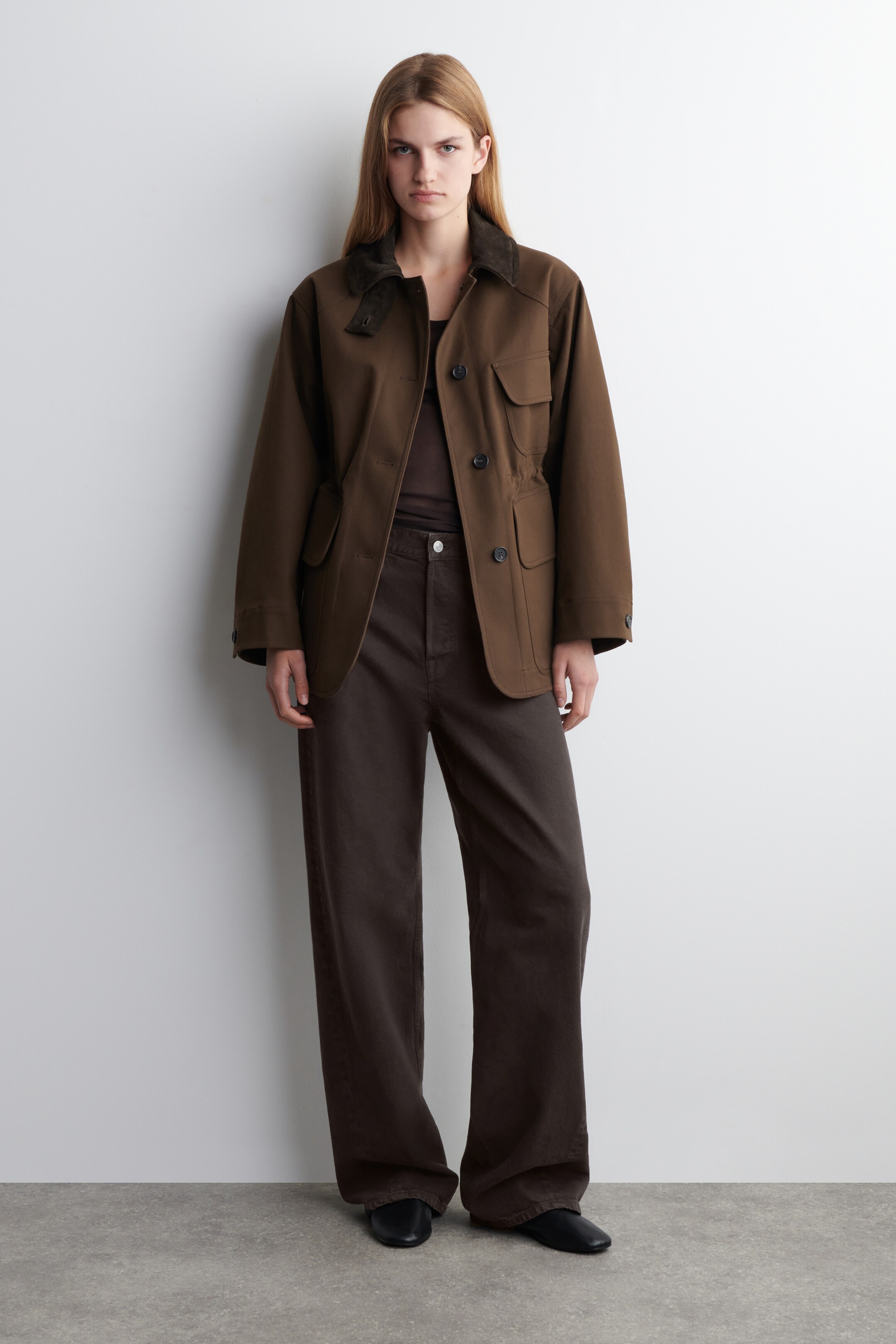 Grotere afbeelding bekijken: veldjas met suède kraag - BRUIN - DAMES | H&M BE 2