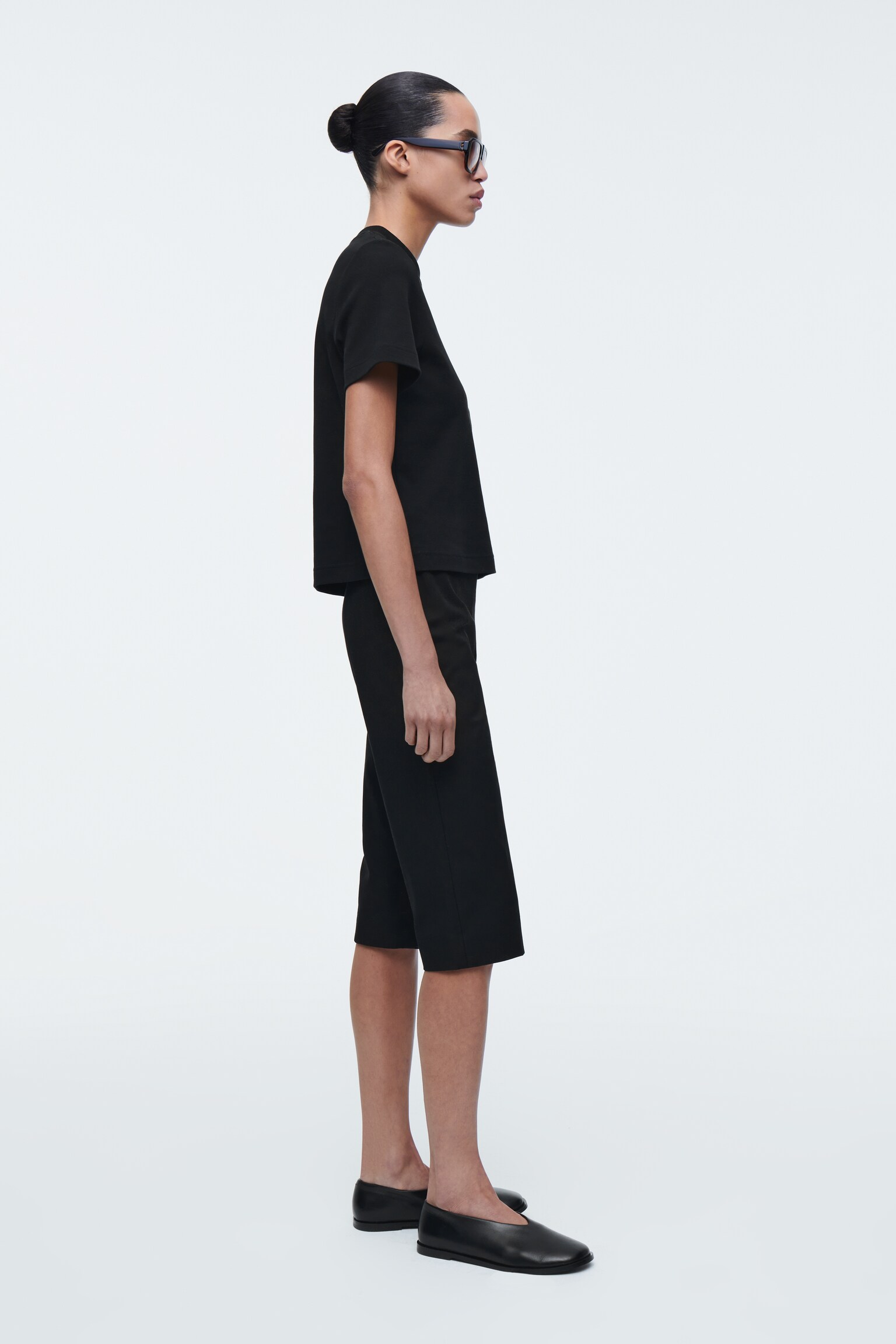 PANTALONES CAPRI DE MEZCLA DE ALGODÓN - NEGRO - 5