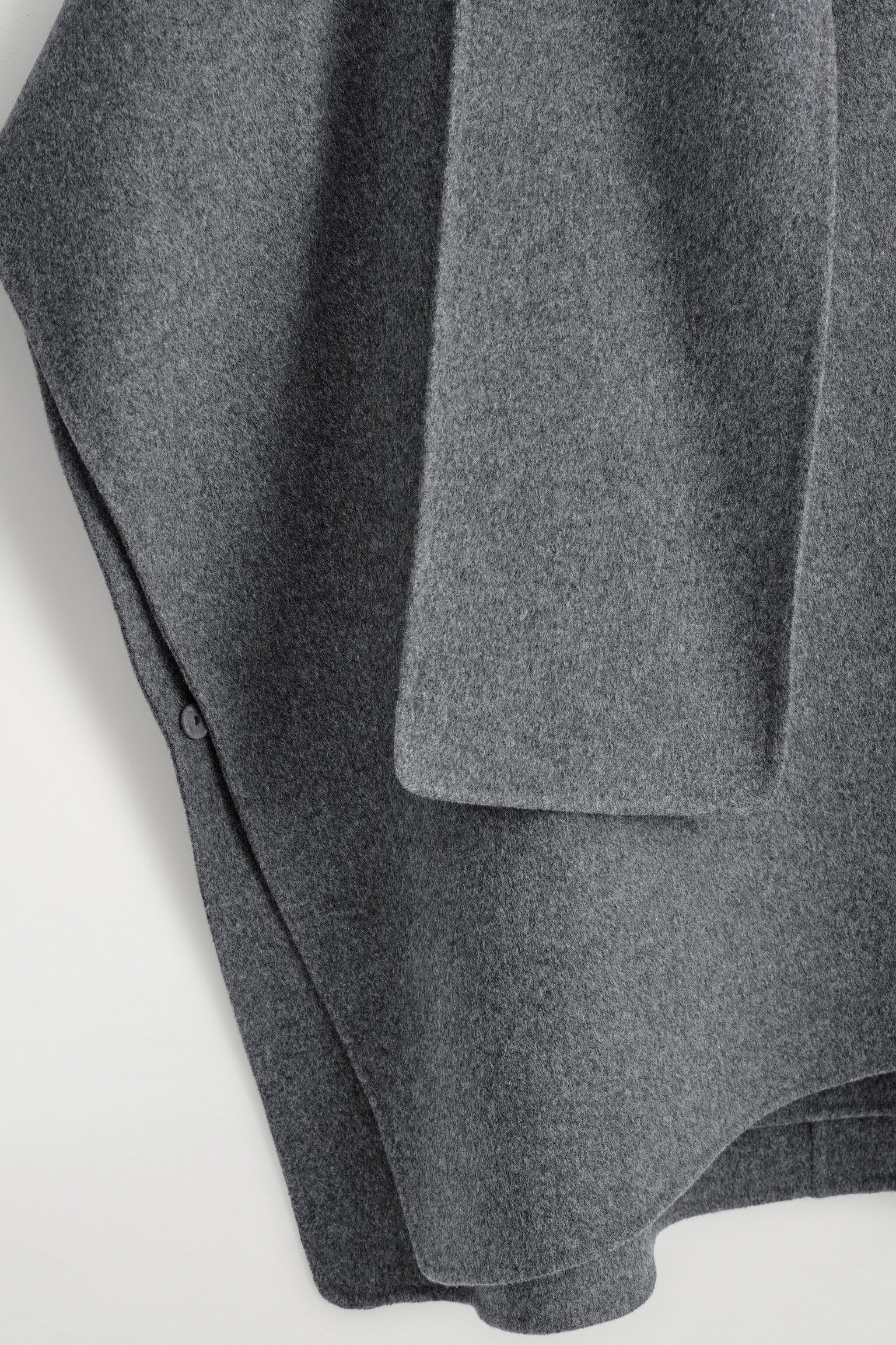 צעיף שכמייה מצמר מרינו דו-צדדי - אפור - 5