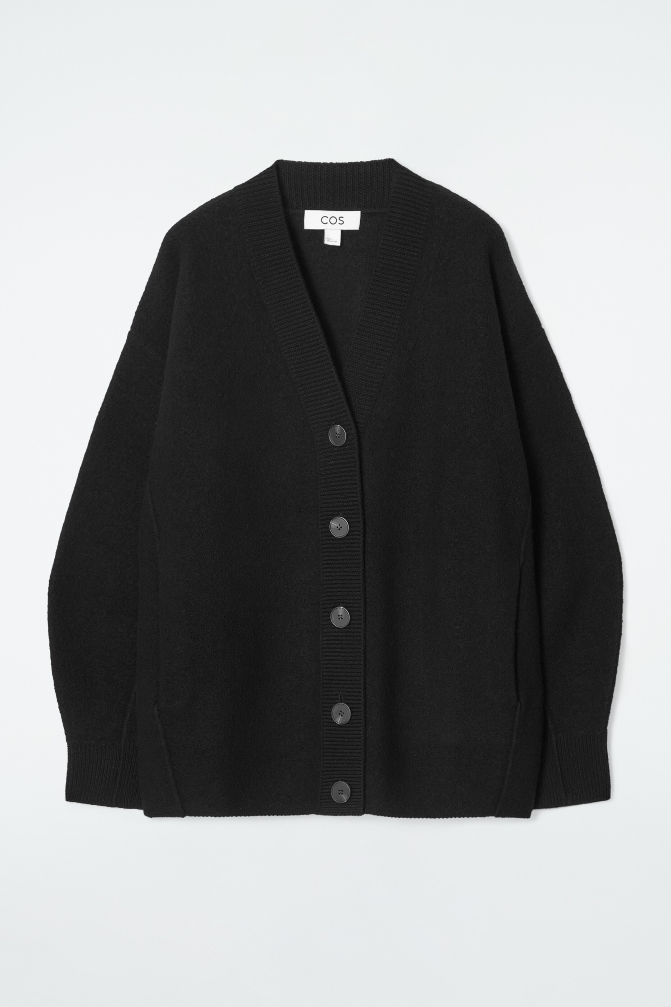 Agrandir l'image: CARDIGAN OVERSIZE EN LAINE MÉRINOS BOUILLIE - NOIR - FEMME | H&M CH 1
