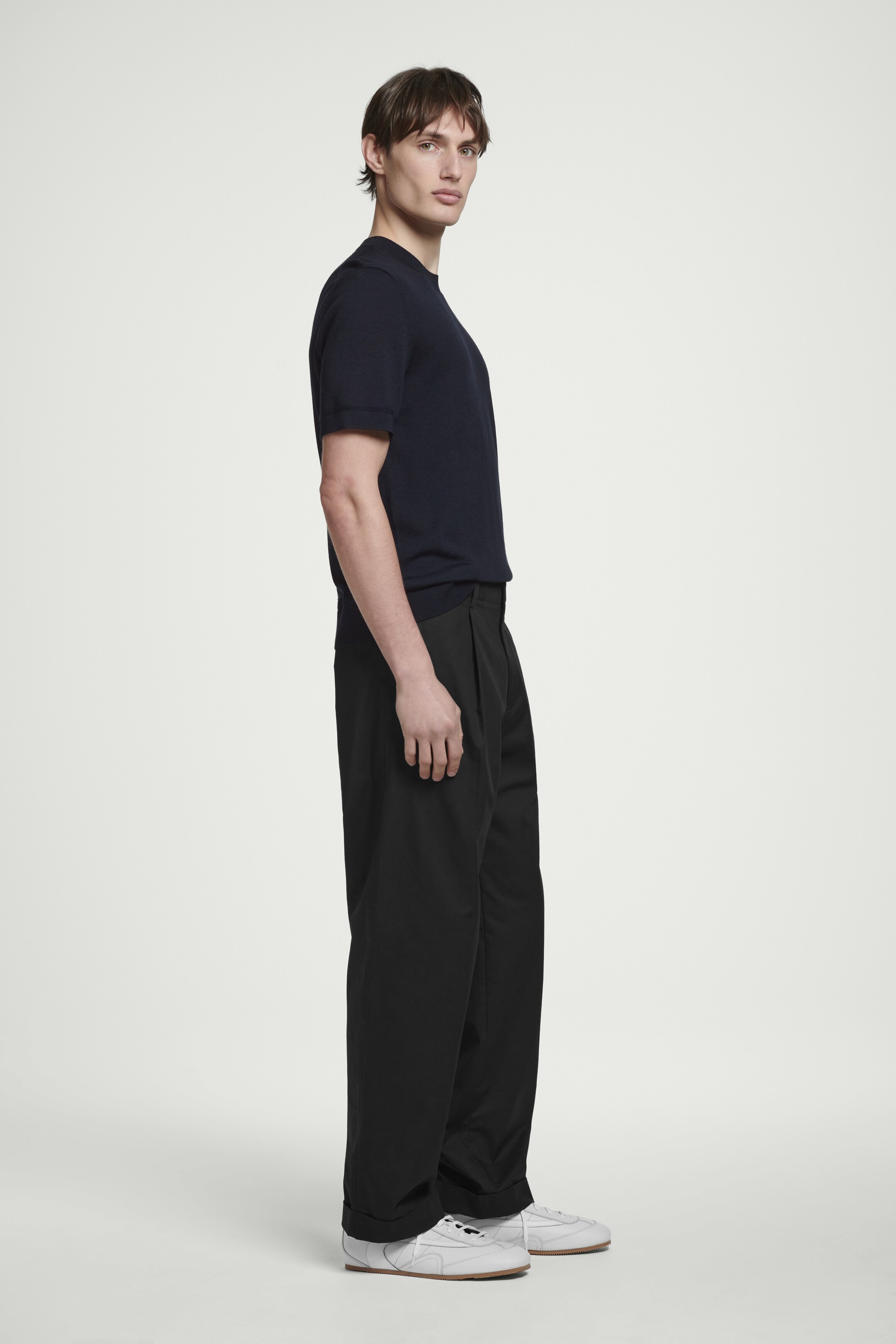 Agrandir l'image: T-SHIRT SLIM EN MAILLE DE LAINE MÉRINOS - BLEU MARINE - HOMME | H&M CH 4