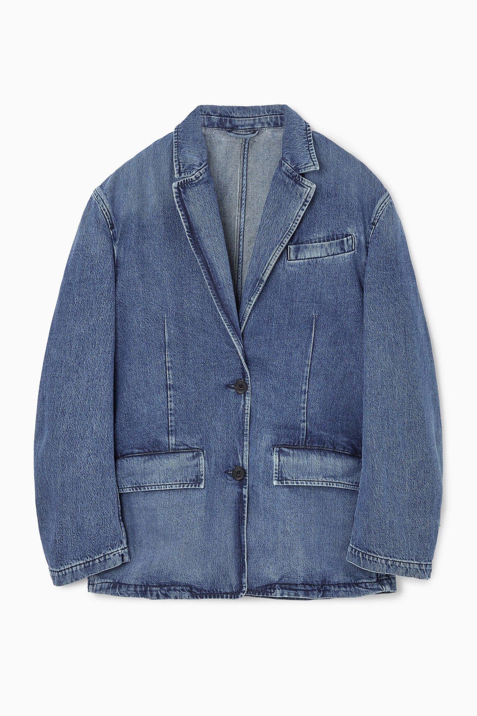 BLAZER BOUTONNAGE SIMPLE DENIM - BLEU