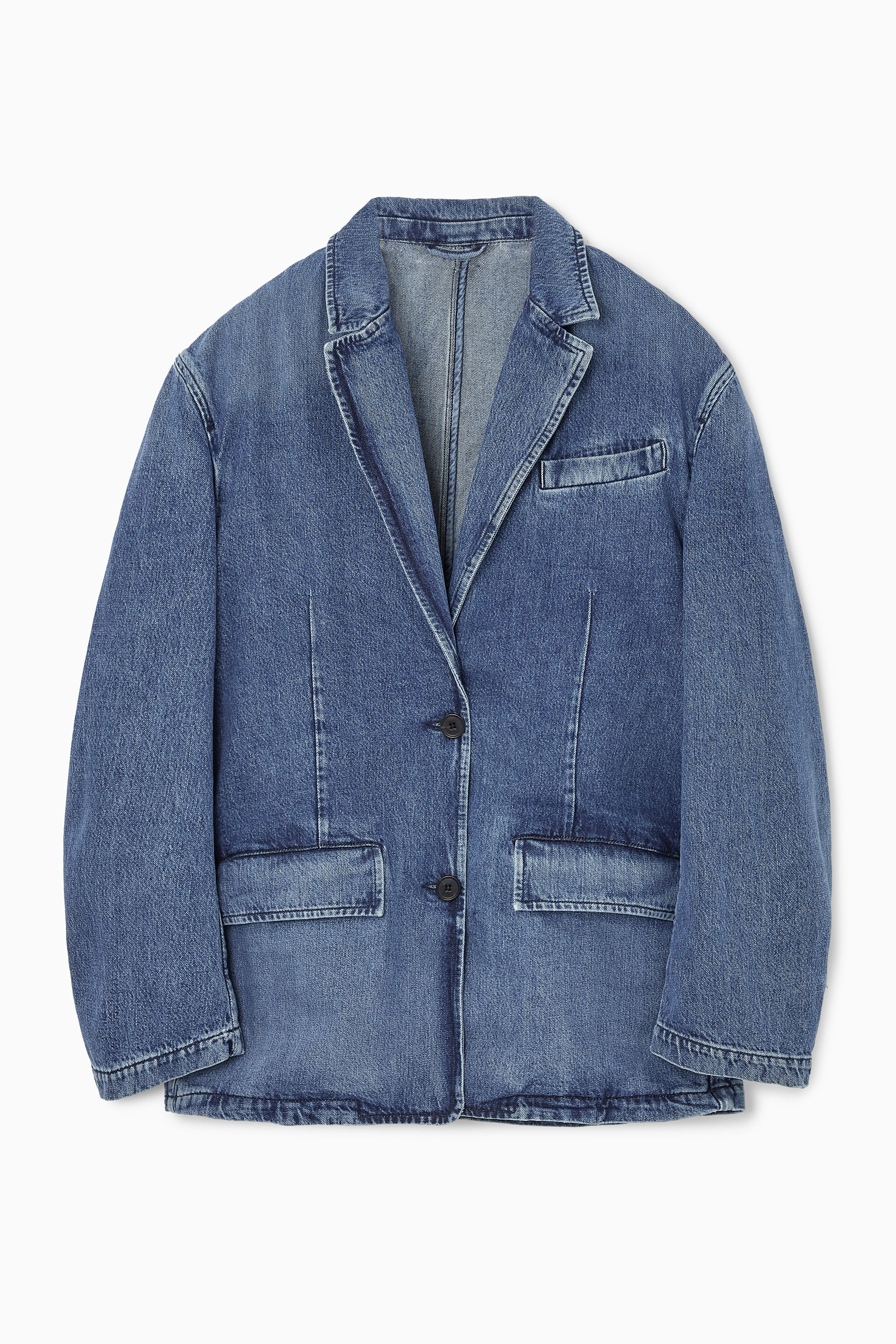 SINGLE-BREASTED DENIM BLAZER - BLUE | COS