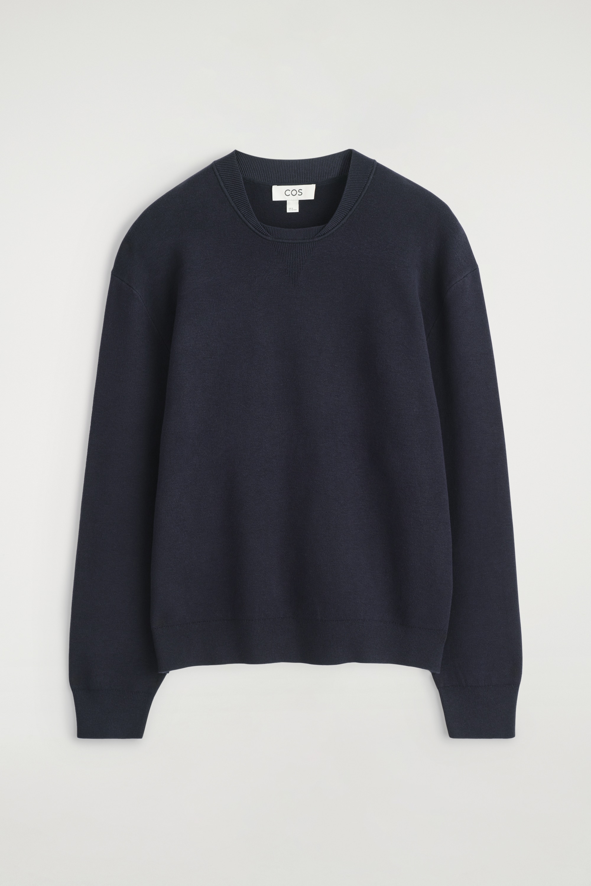 DUBBELZIJDIGE BOMBER-NEK GEBREIDE TRUI - MARINEBLAUW/mol mengeling/OFFWHITE/GRIJS