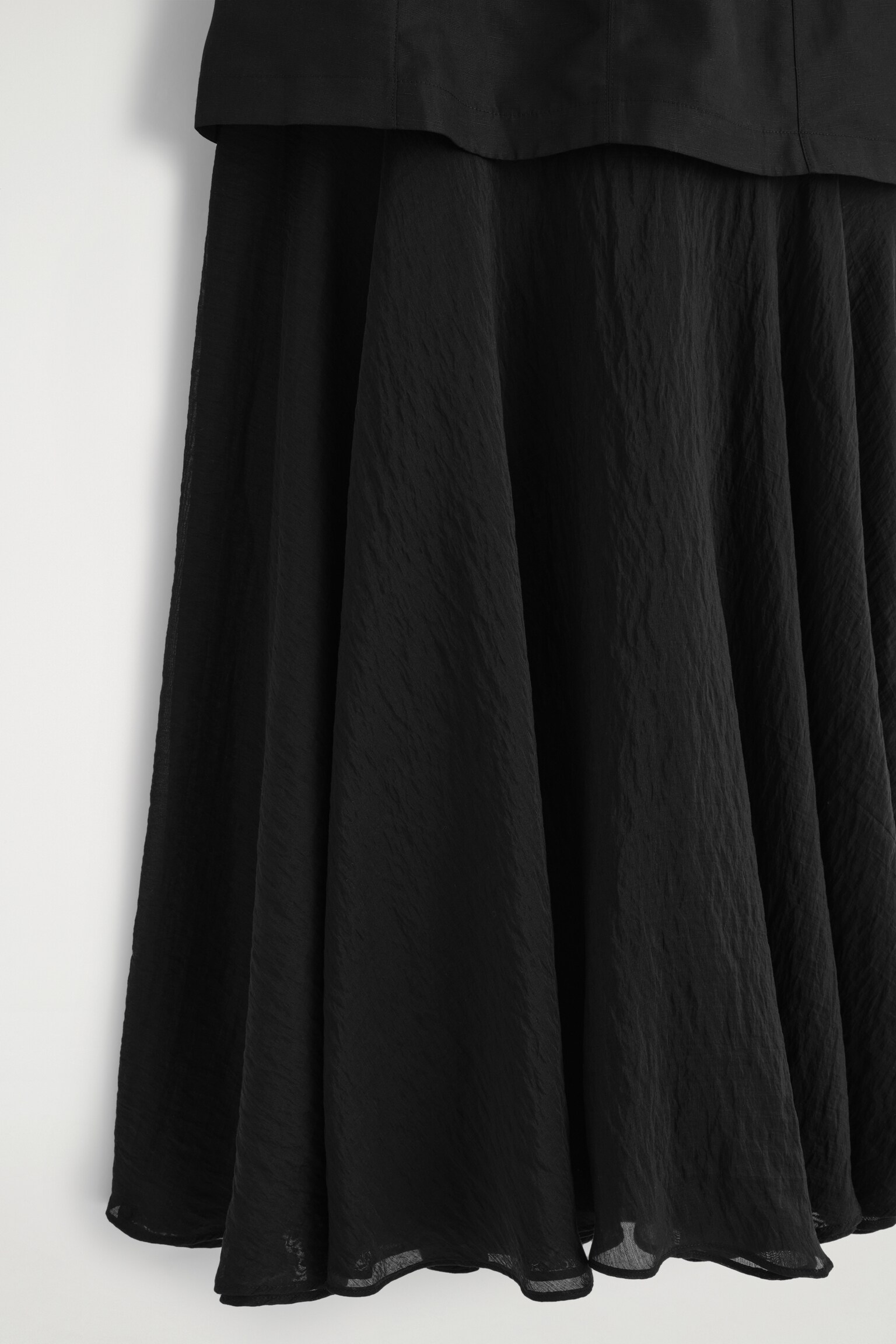 VESTIDO MIDI SUPERPUESTO CON PEPLUM - NEGRO/ROSA CLARO - 6