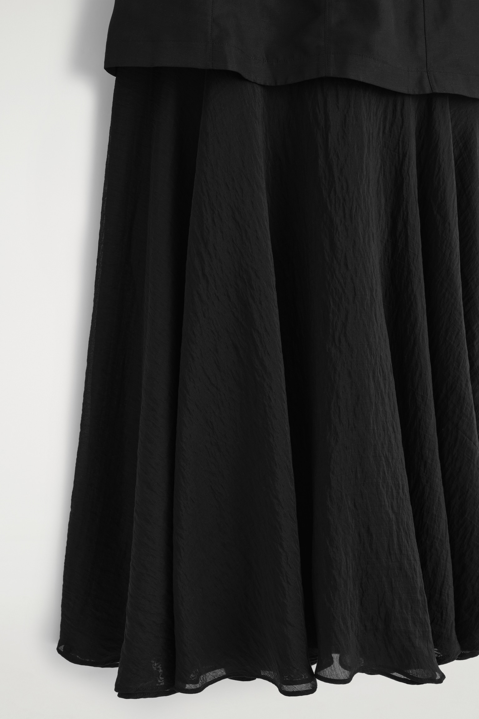 VESTIDO MIDI SUPERPUESTO CON PEPLUM - NEGRO/ROSA CLARO - 6