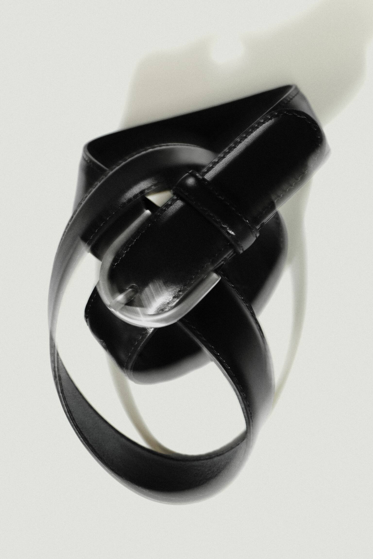 CINTURA IN PELLE CON FIBBIA A D - NERO / ARGENTO - 4