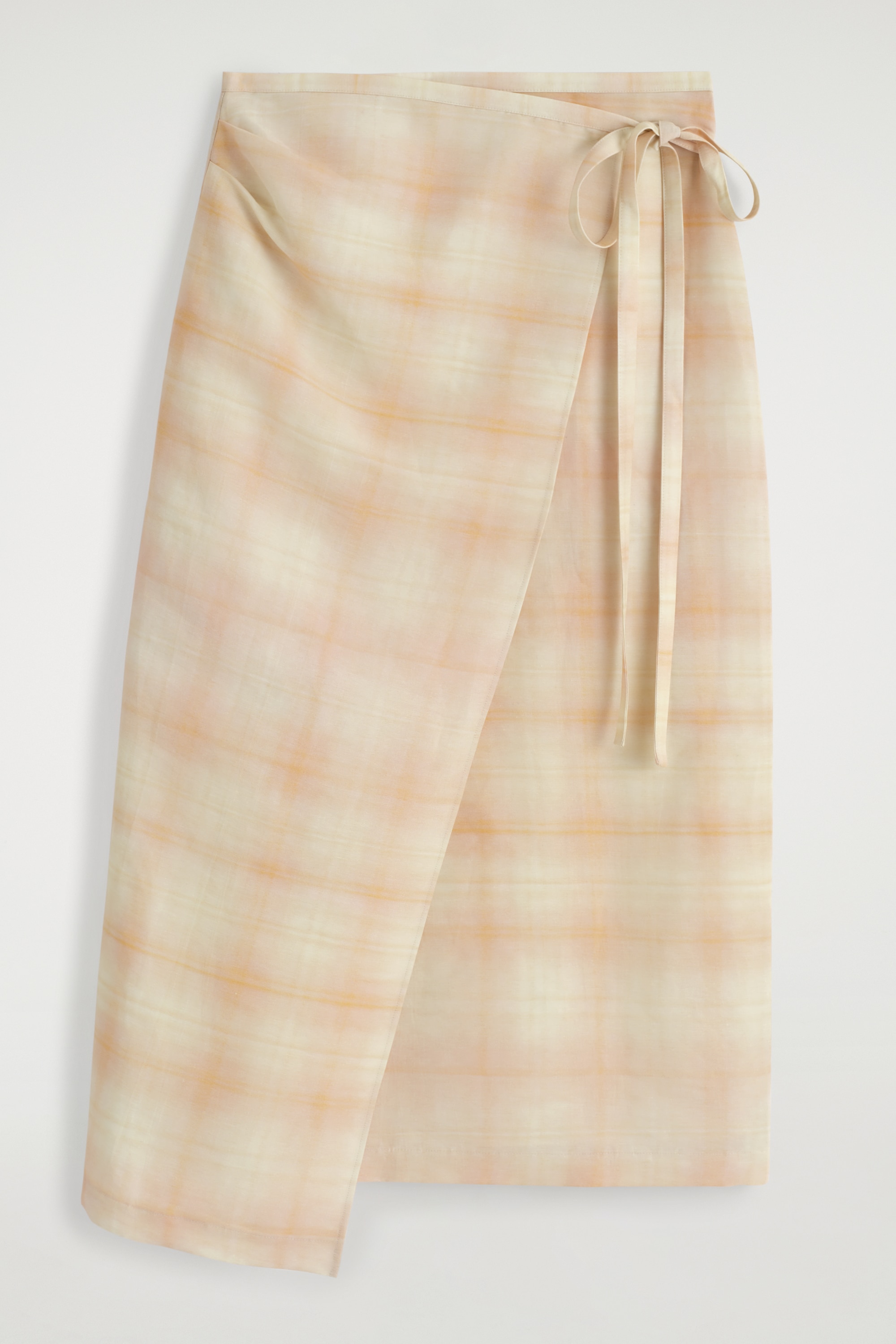 KOCKÁS MIDI ÁTKÖTŐS SZOKNYA - BARACK / KOCKÁS