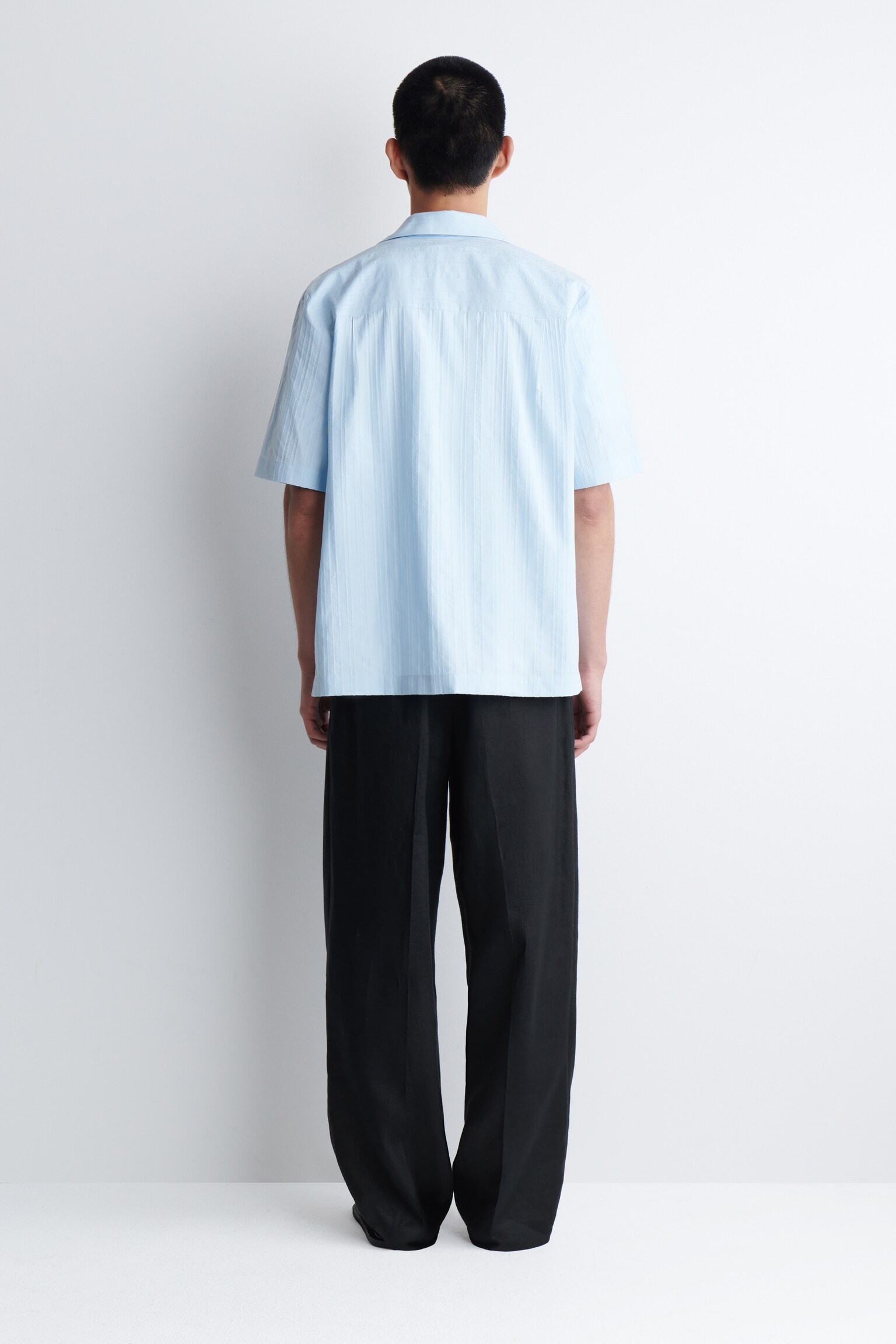 CHEMISE À COL CUBAIN - BLEU CIEL/BLANC / BLEU / RAYURES/BLEU COBALT - 6
