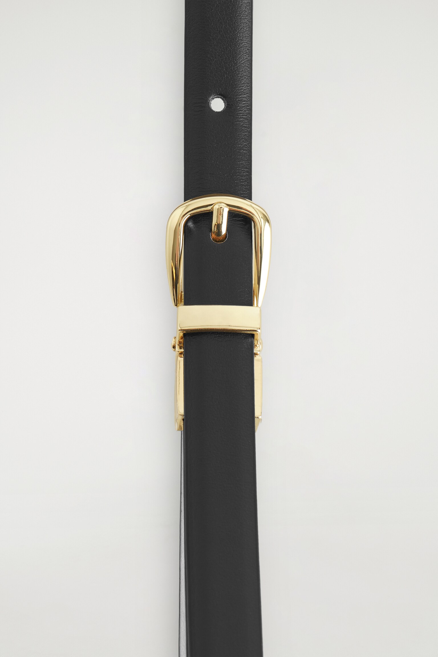 REVERSIBLE SLIM LEATHER BELT - WHITE / BROWN - 5