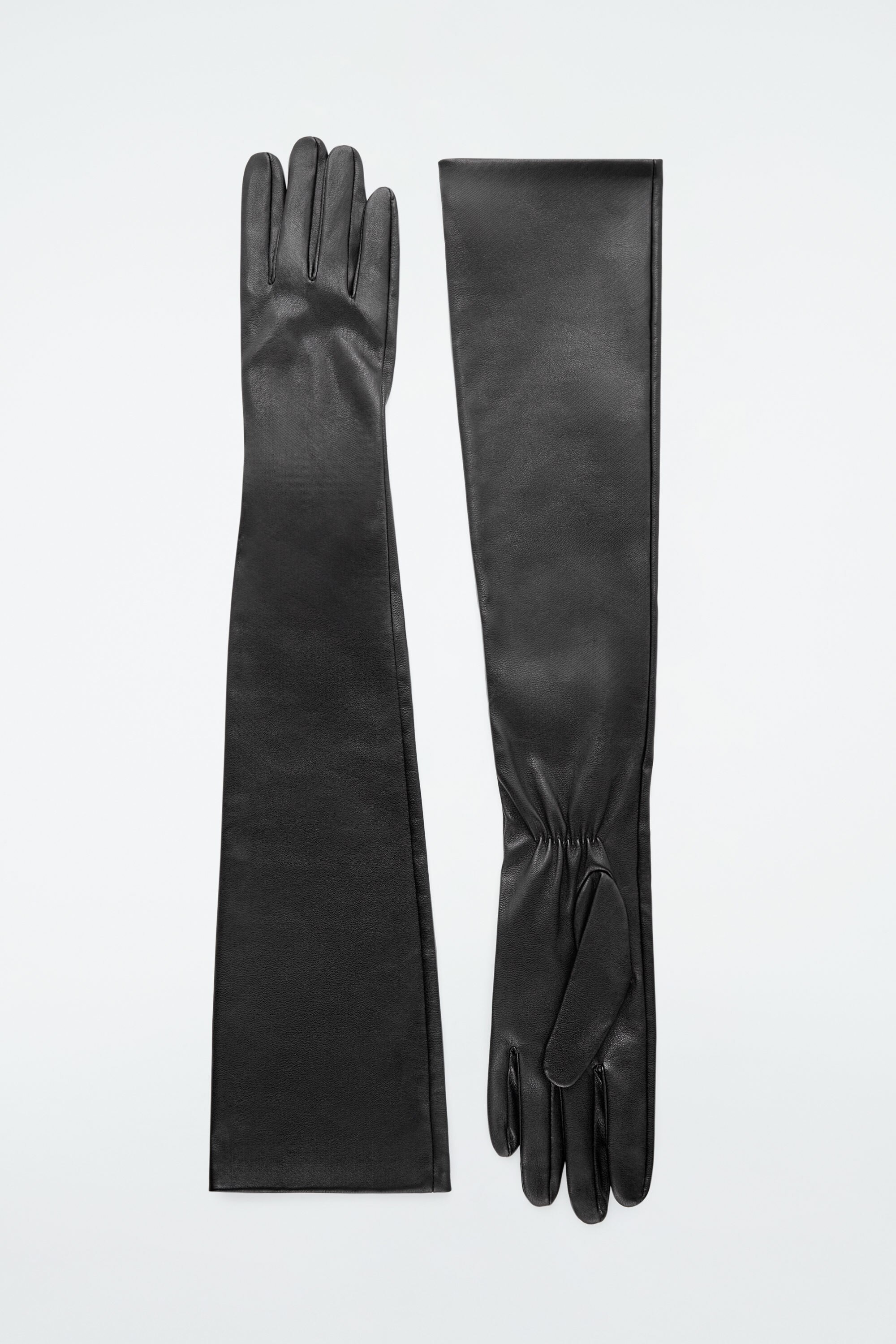 LONG LEATHER GLOVES - BLACK | COS