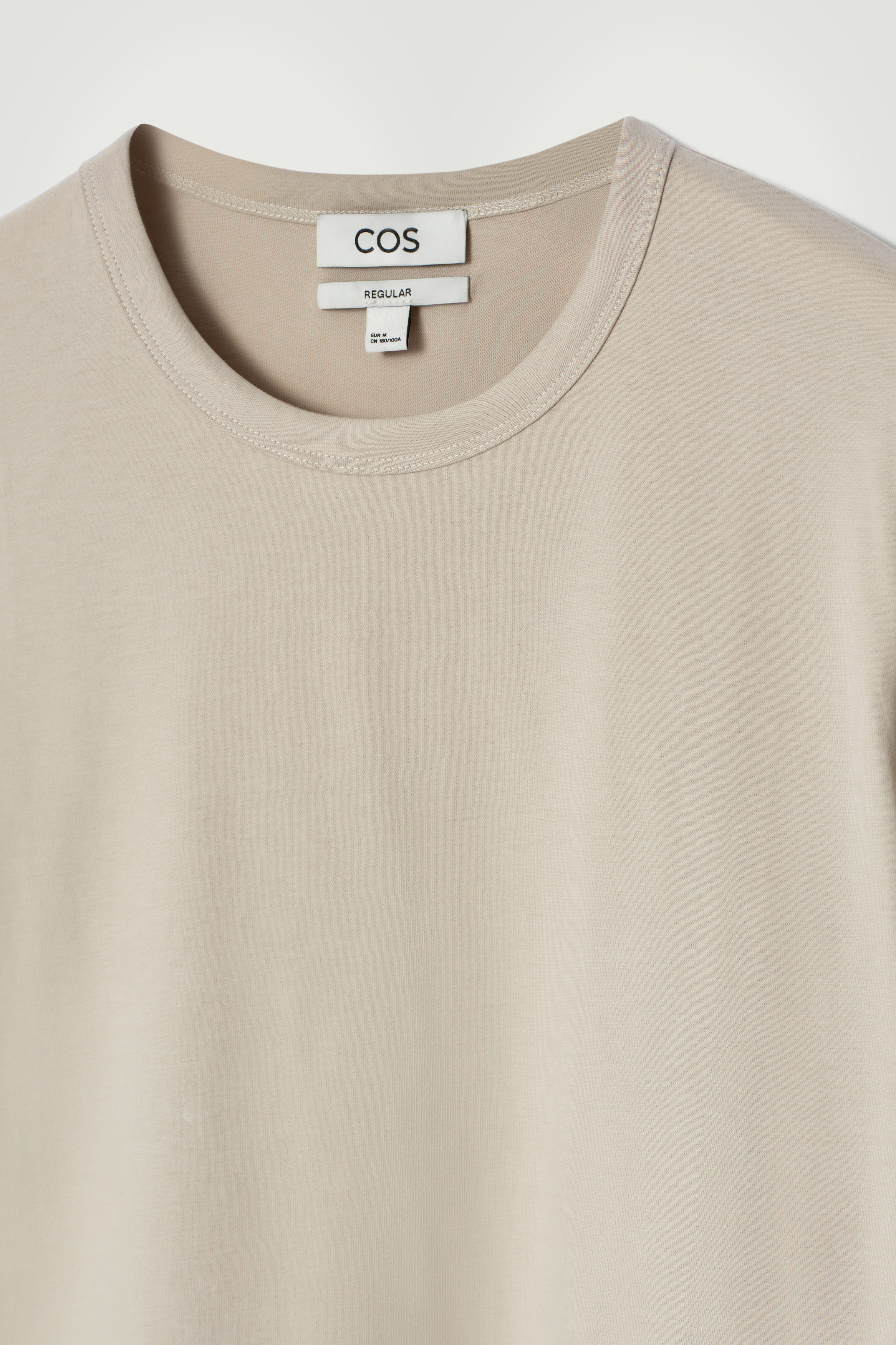 ◇ILLIGO◇ Ethnic overfit t-shirt beige REGULAR BRUSHED-COTTON T-SHIRT - BEIGE | COS