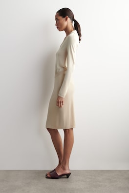 SHEER KNITTED SILK-CASHMERE BODYSUIT — IVORY 3
