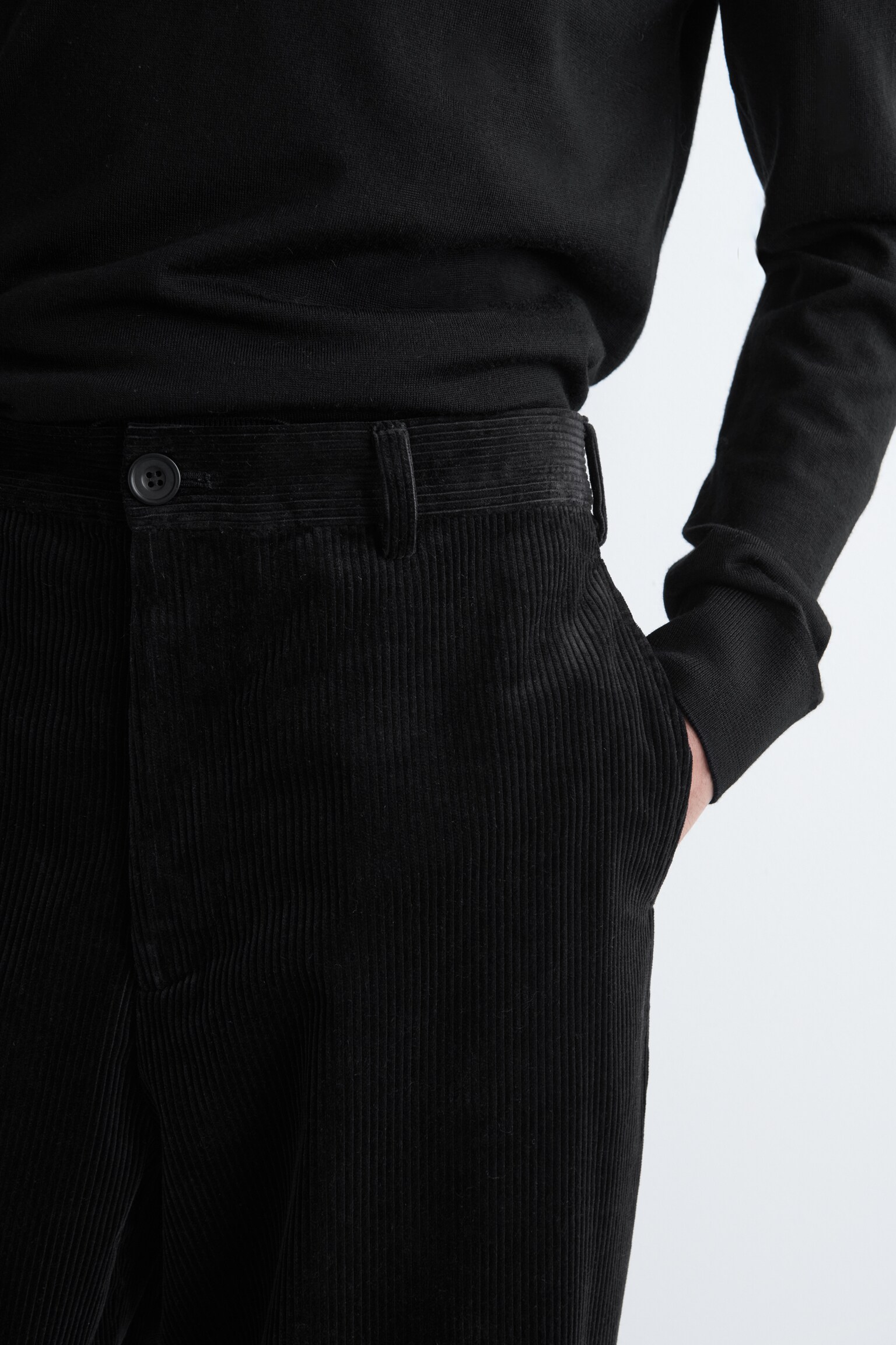 PANTALONES DE PANA DE PERNERAS ANCHAS - NEGRO/TURQUESA OSCURO - 7