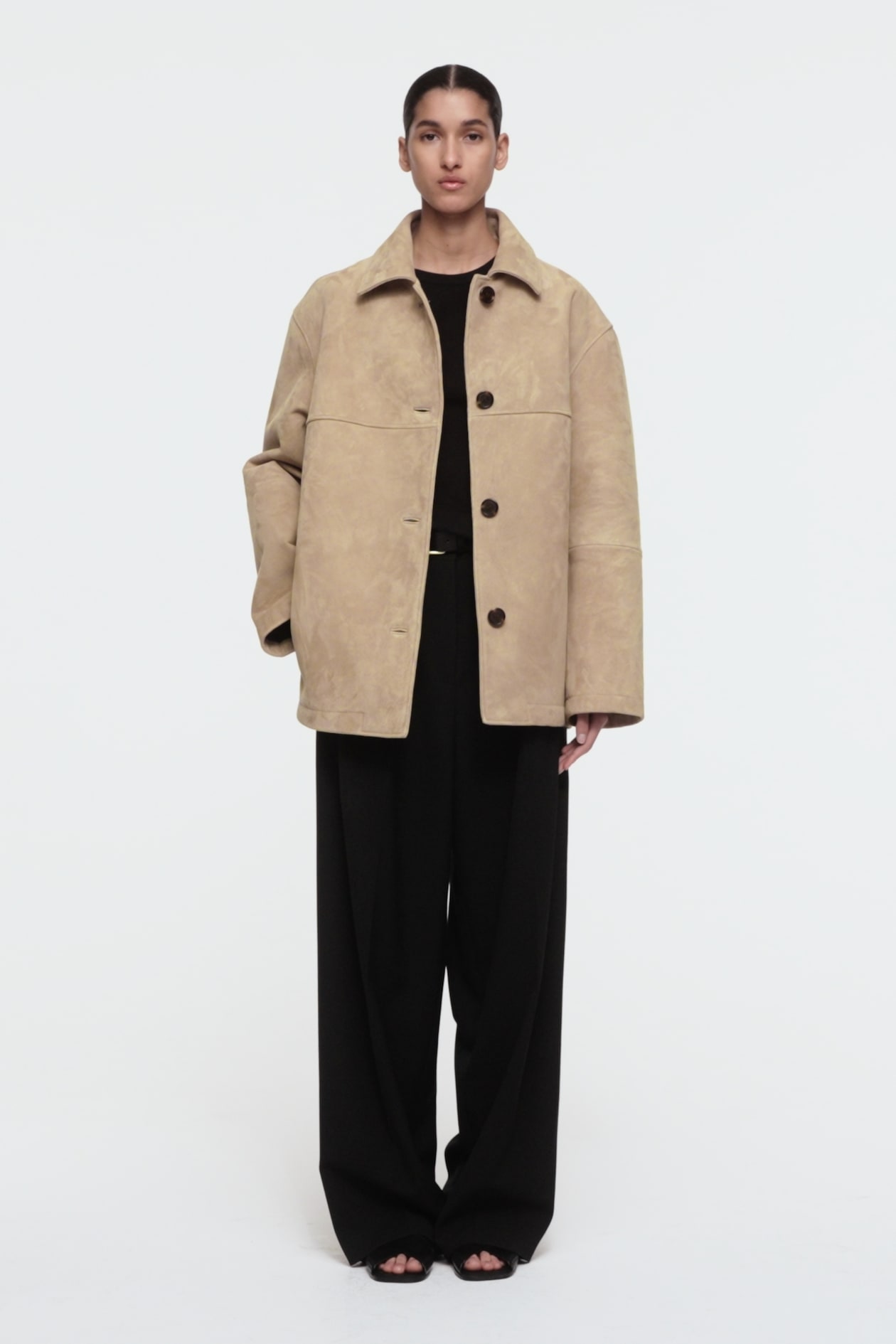 COLLARED SUEDE JACKET