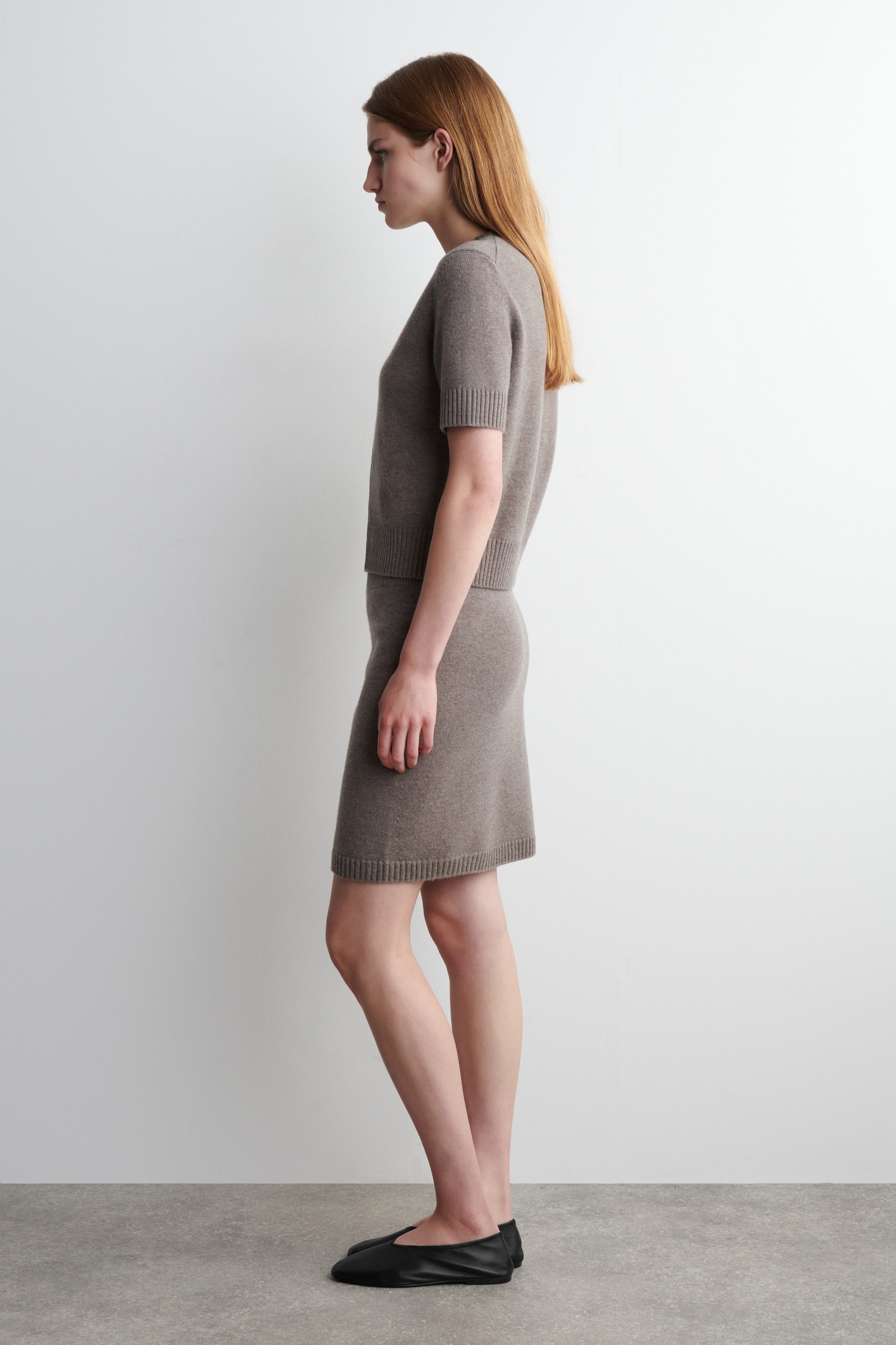 MERINO WOOL SHORT-SLEVELED CARDIGAN