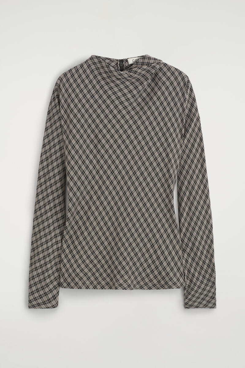 Draped Checked Top