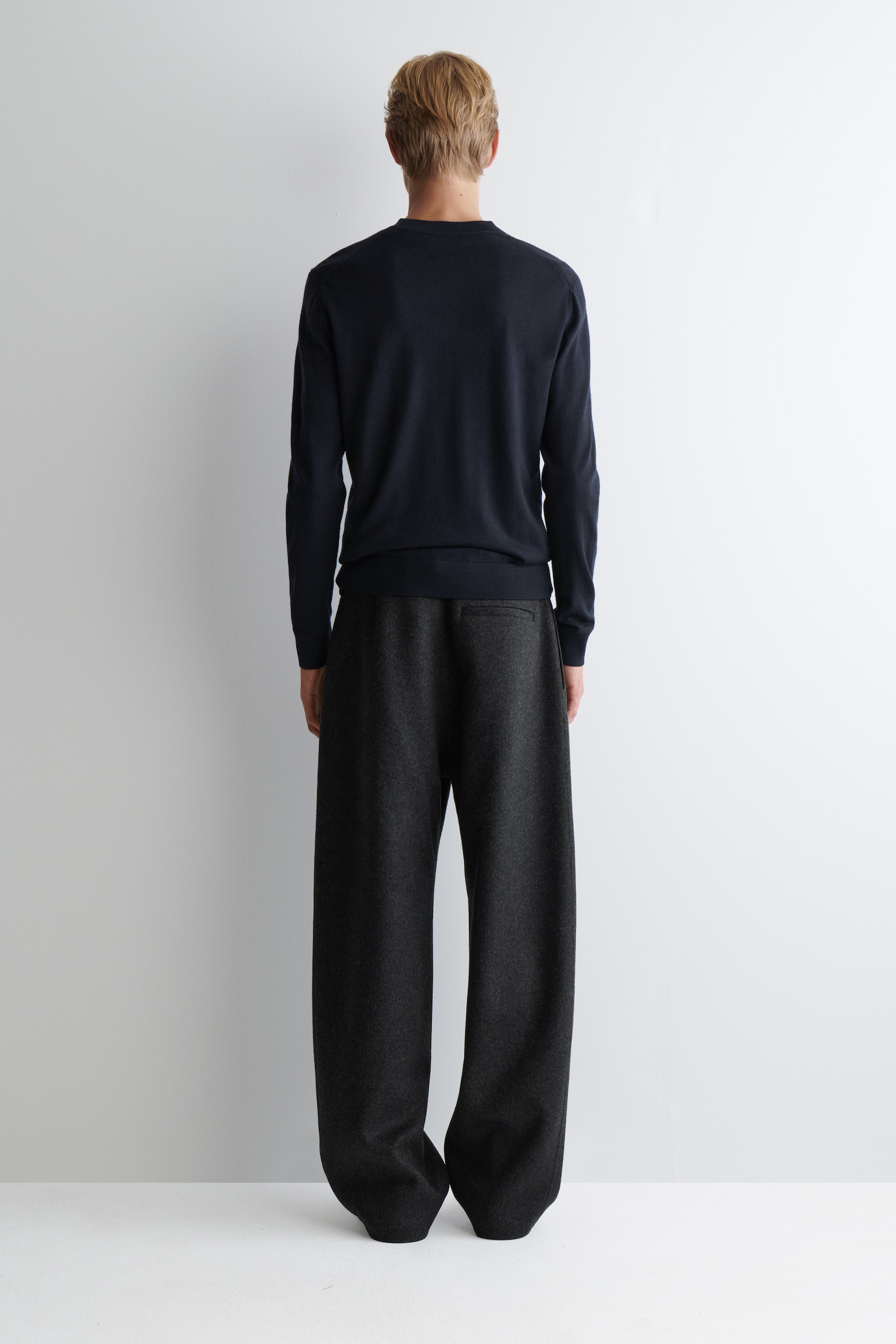 PULL SLIM À COL ROND EN LAINE MÉRINOS - BLEU MARINE/BLEU COBALT/GRIS CHINÉ/NOIR - 5