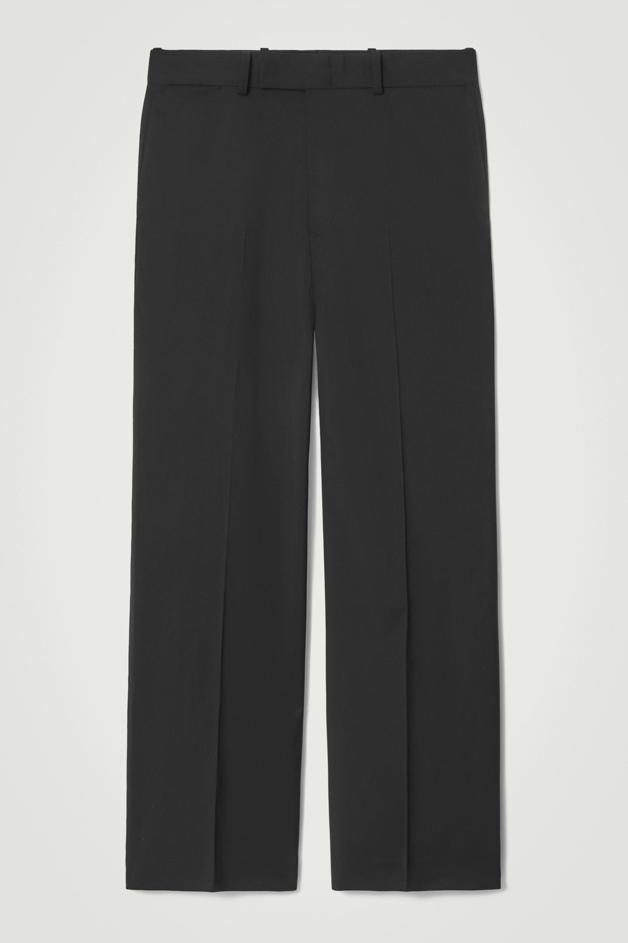 TAILORED WOOL WIDE-LEG TROUSERS - BLACK | COS