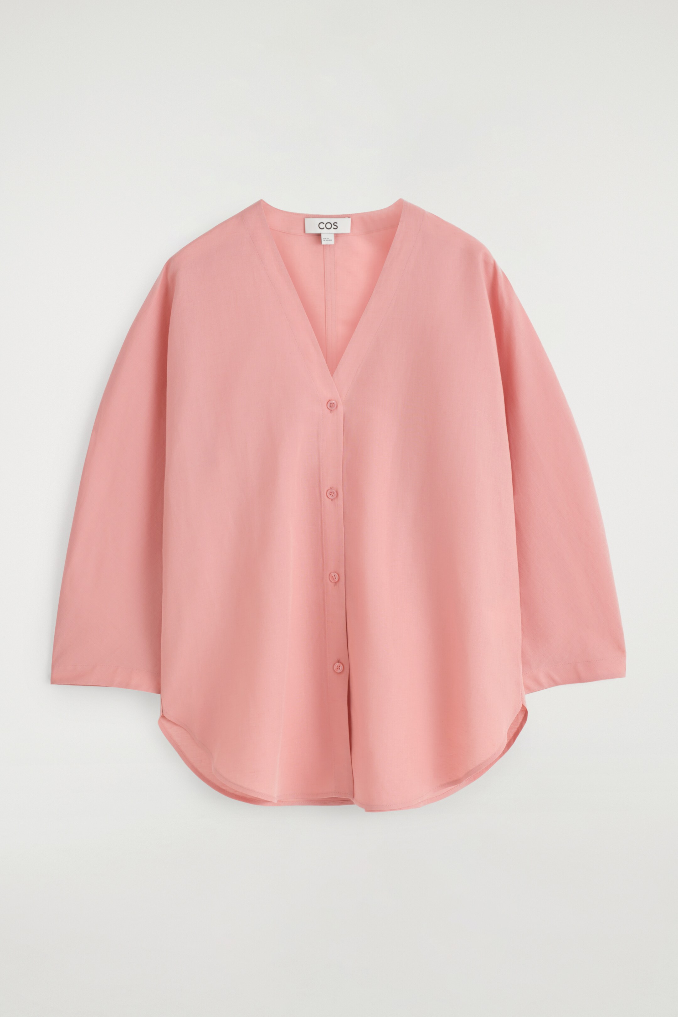 Ver imagem maior: CAMISA DE LINHO E ALGODÃO COM DECOTE EM V - Rosa - SENHORA | H&M PT 7