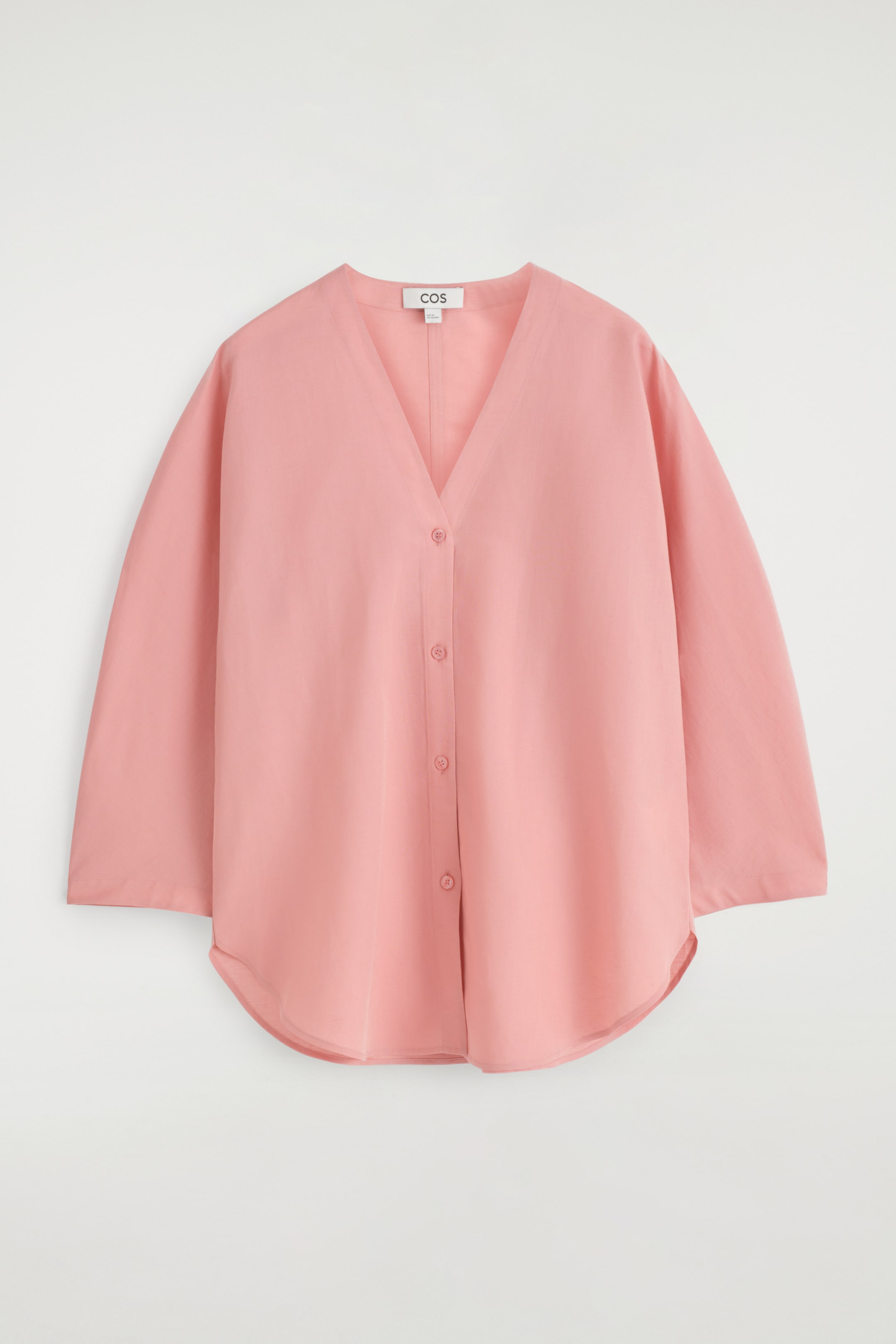 Größeres Bild ansehen: HEMD AUS LEINEN-BAUMWOLL-MIX MIT V-AUSSCHNITT - ROSA - Ladies | H&M DE 7