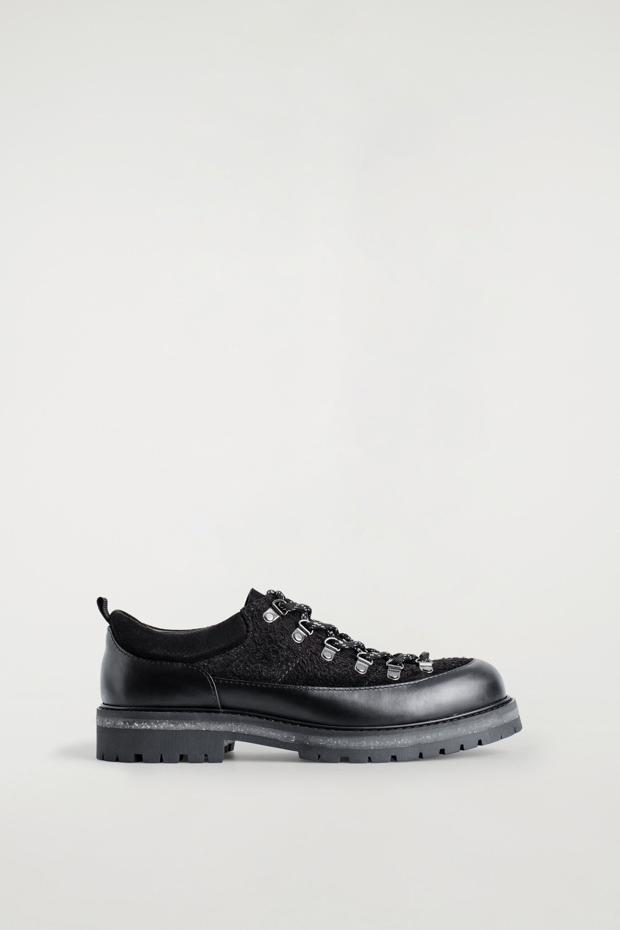 LEATHER HIKING SHOES - BLACK