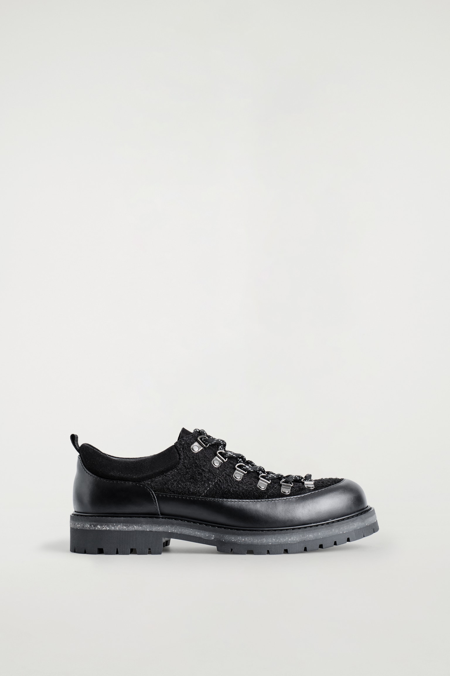 LEATHER HIKING SHOES - BLACK - 2