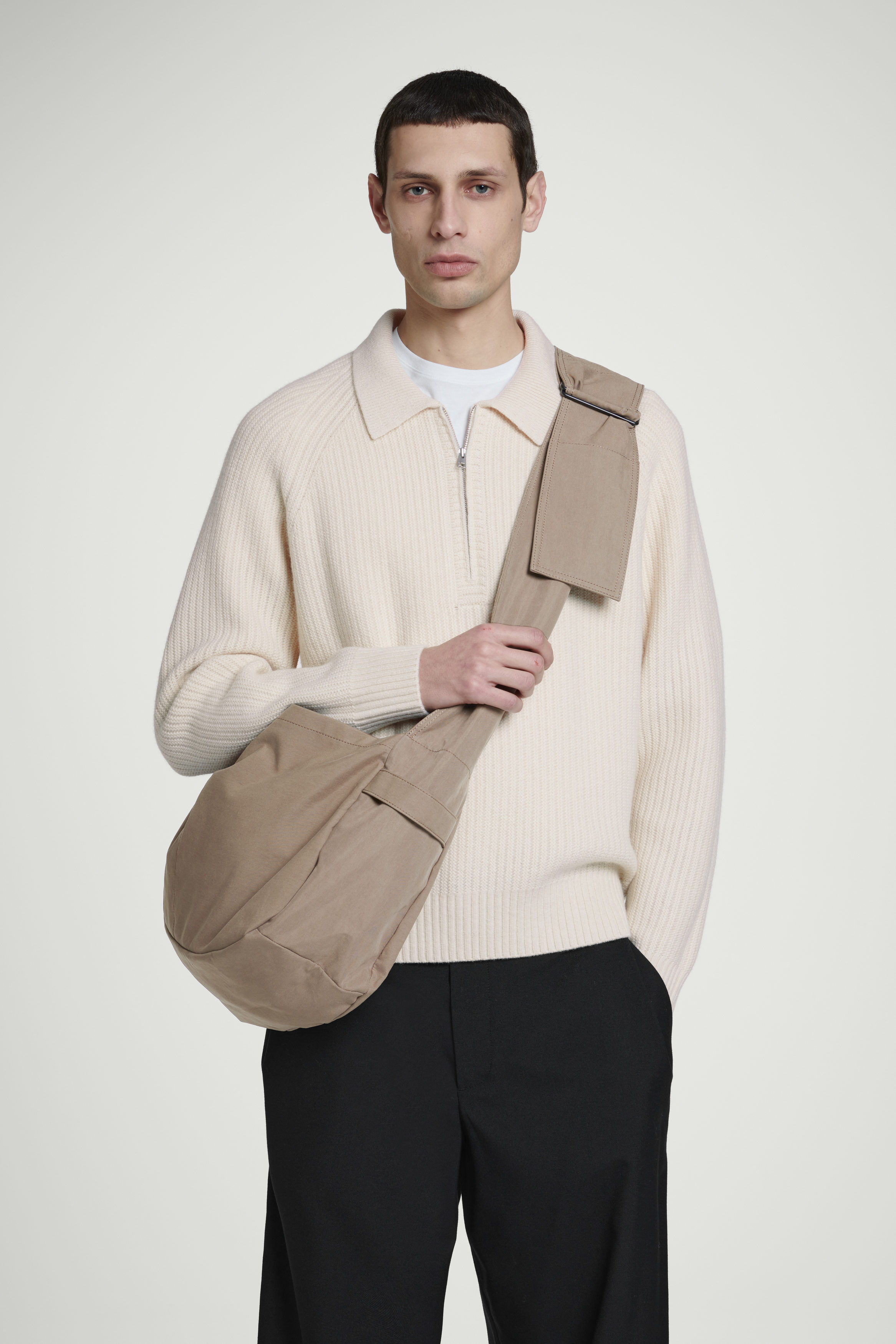 SLOUCHY WATER-REPELLENT CROSSBODY BAG - NYLON - STONE | COS