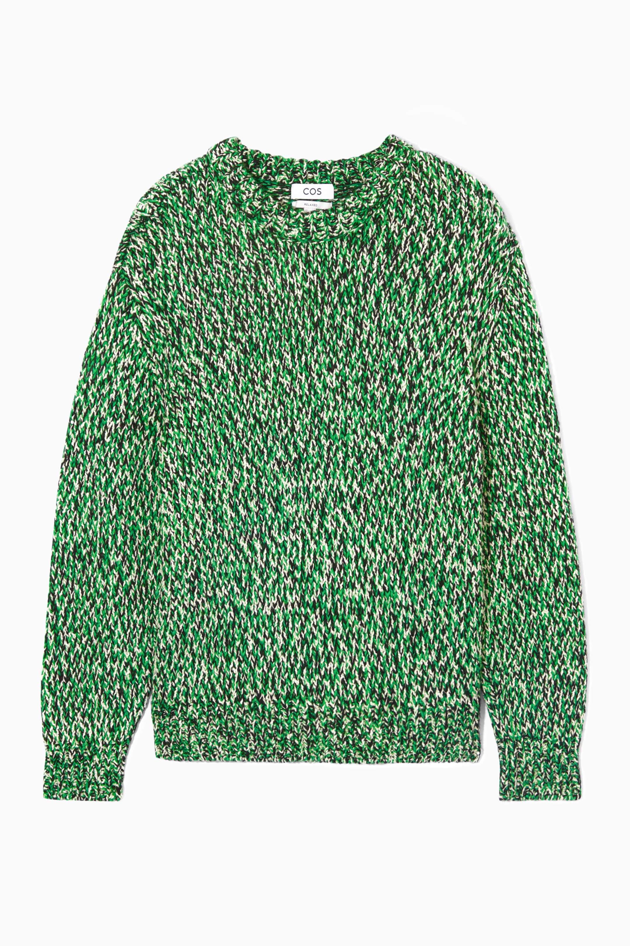 View larger image: TRI-TONE WOOL CREW-NECK JUMPER - GREEN / BLACK / WHITE - Men | H&M GB 1