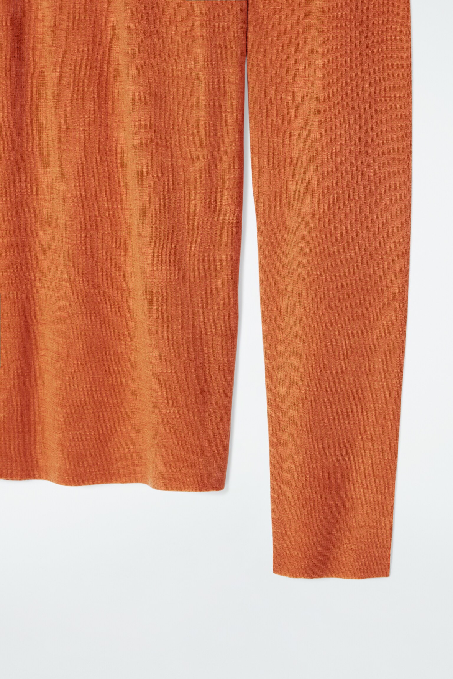 MERINO WOOL TURTLENECK TOP - ORANGE/BLACK - 2