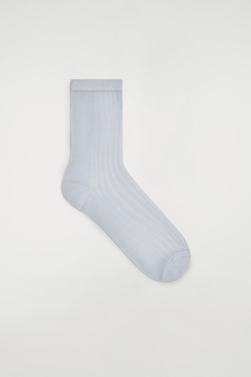 Ribbed Sheer Socks