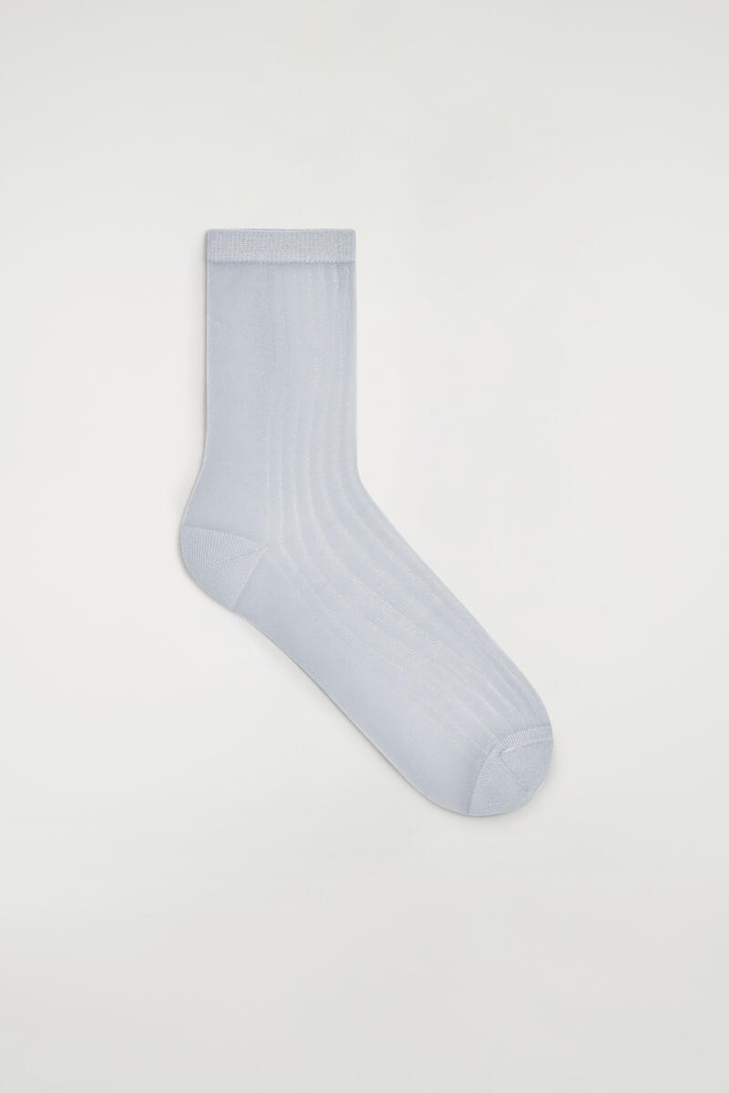 Ribbed Sheer Socks