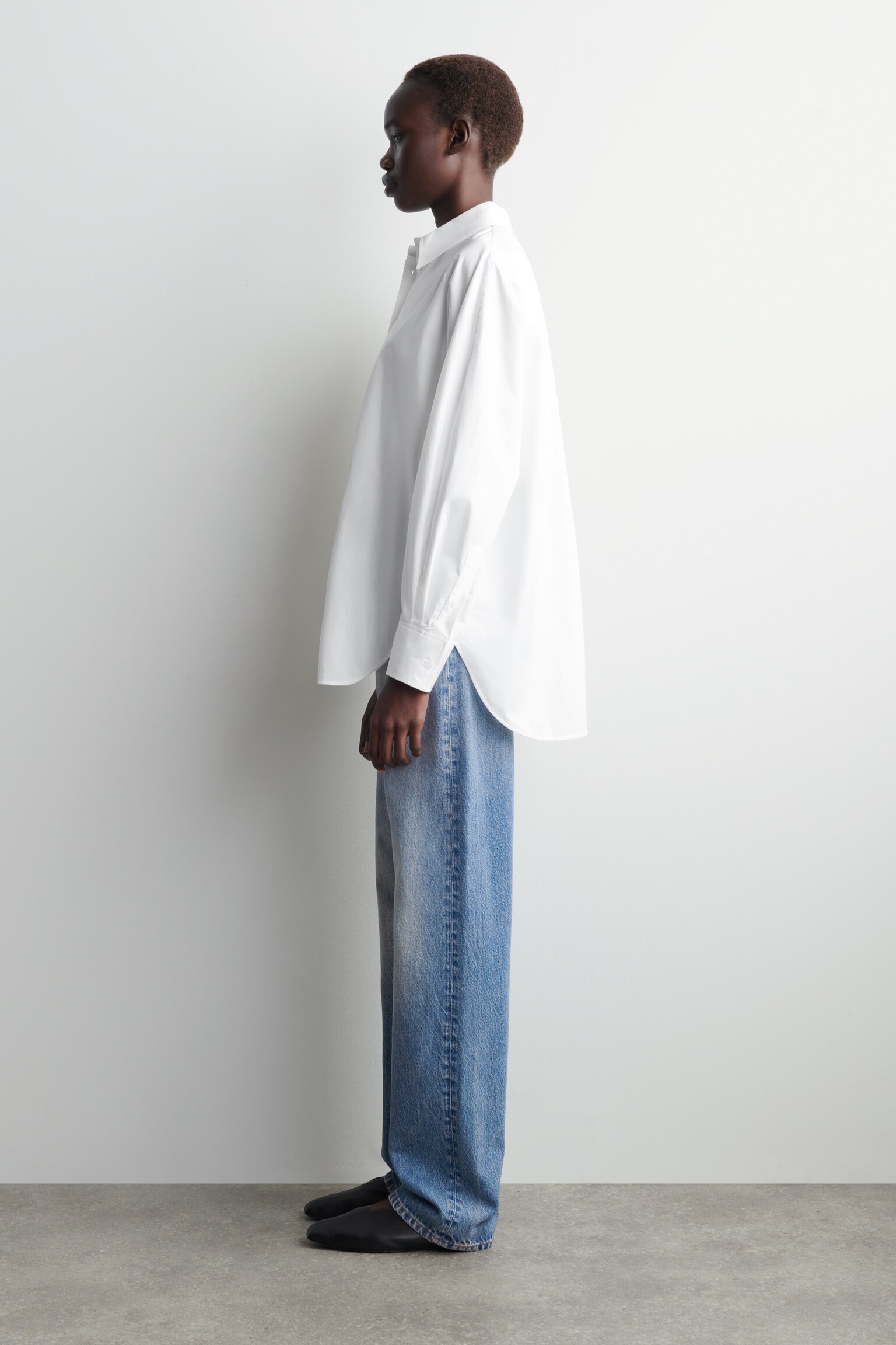 LÄSSIGES BAUMWOLL-HEMD - WEISS/GELB - 6