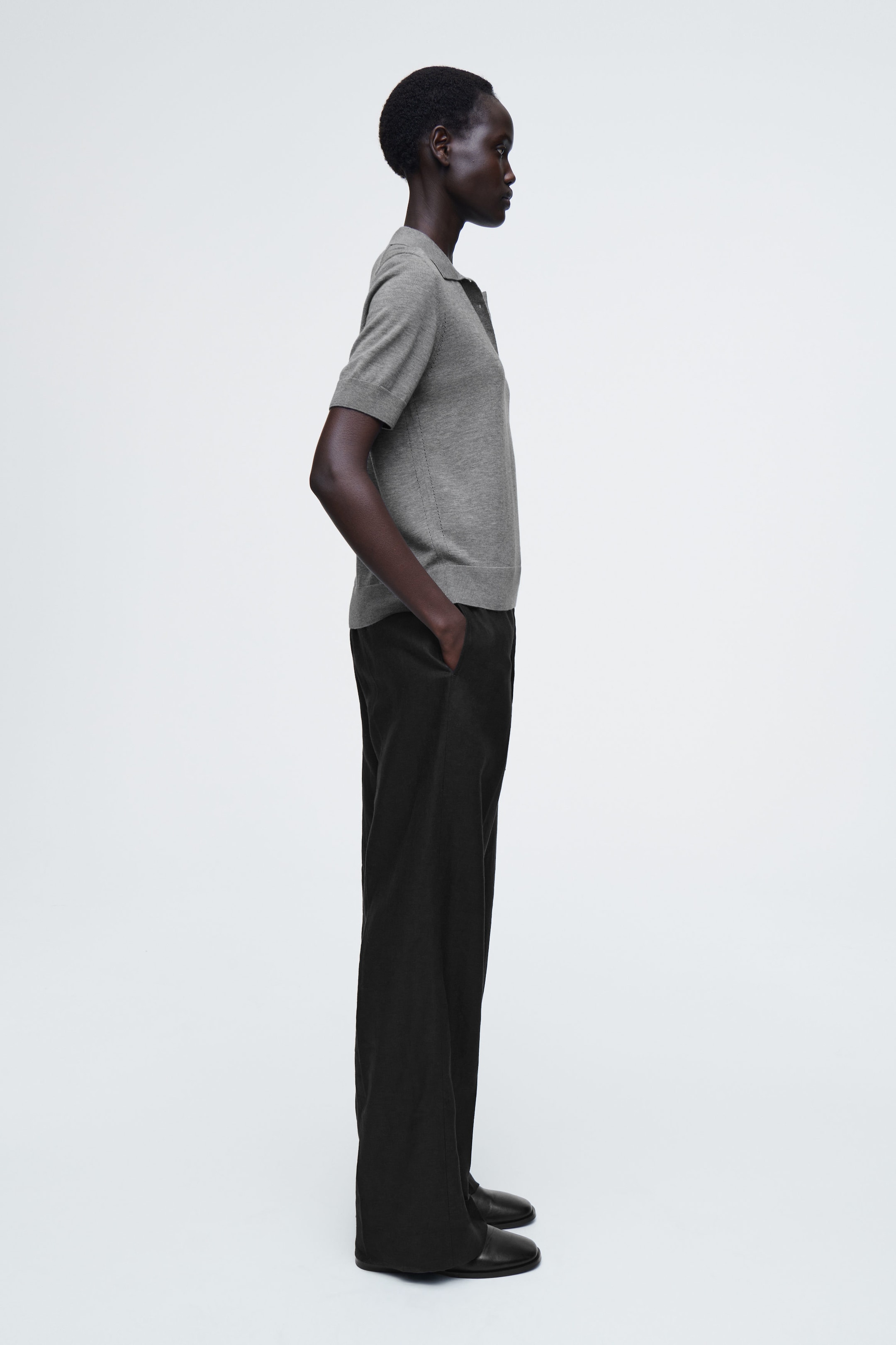 MERINO WOOL-BLEND POLO SHIRT