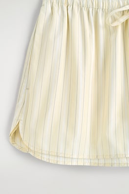 LAYERED DRAWSTRING COTTON-POPLIN SHORTS — YELLOW / STRIPED 5