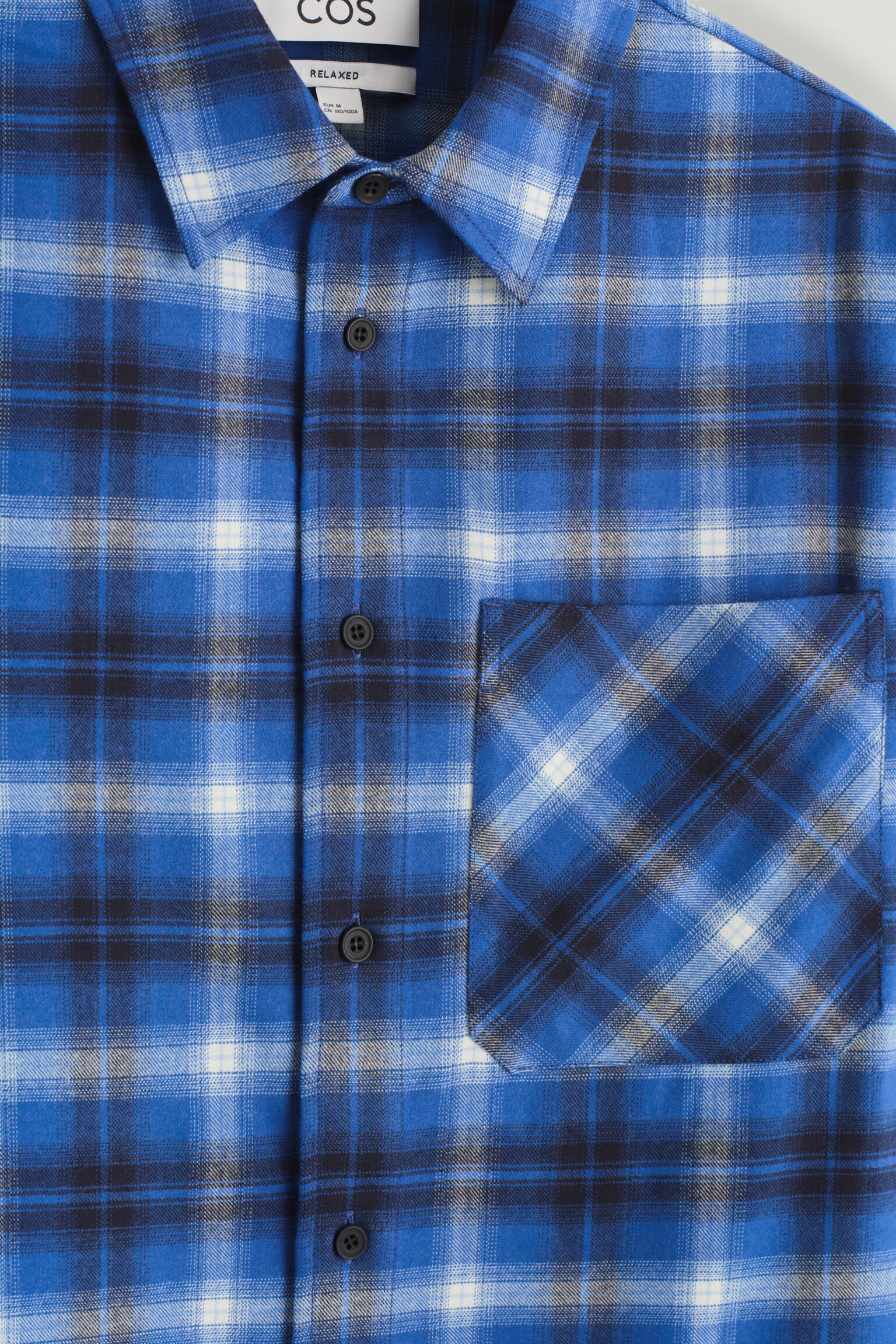 CAMISA DE CUADROS EN MEZCLA DE LANA RELAXED FIT - AZUL/CUADROS - 5