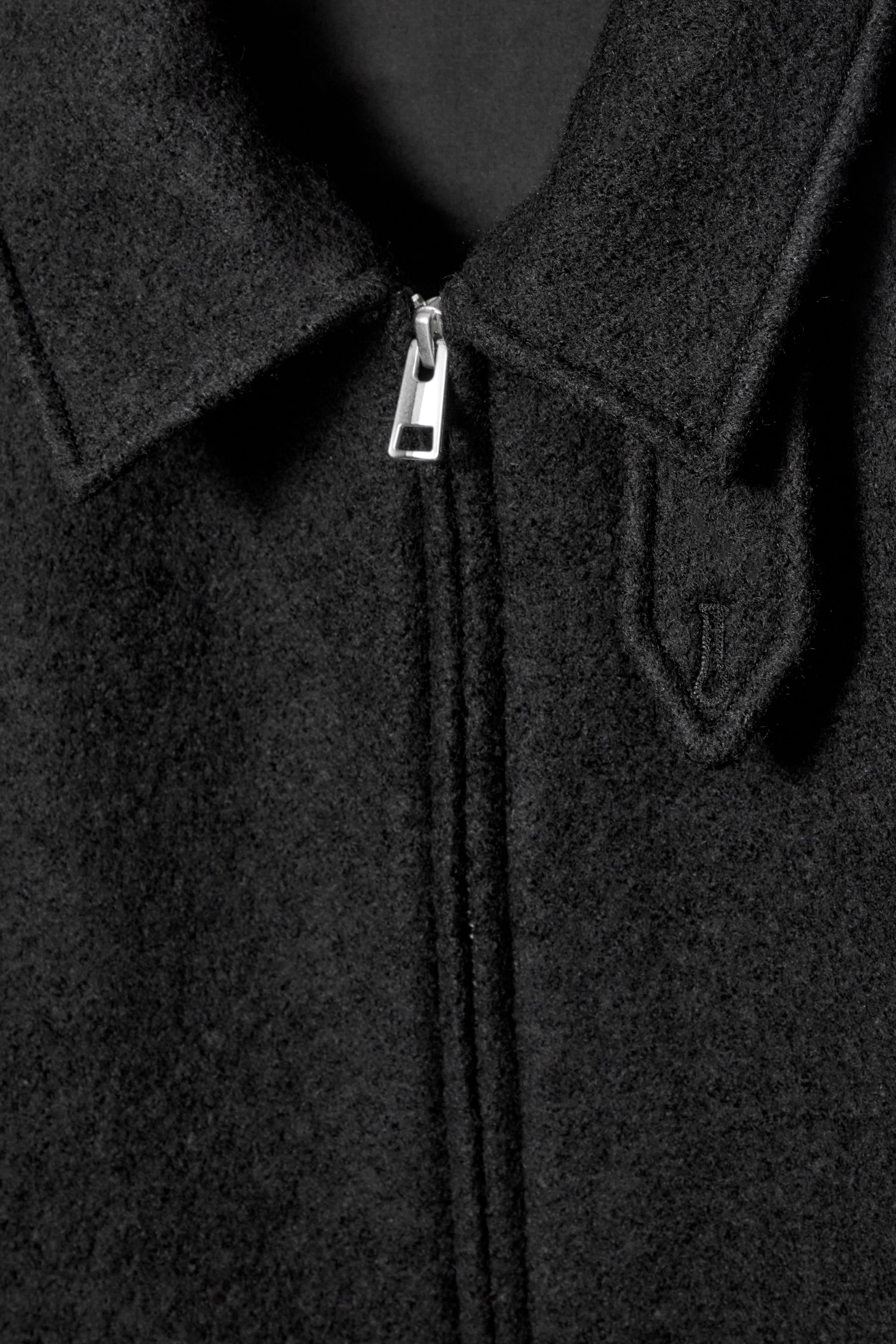 BOILED MERINO WOOL AVIATOR JACKET