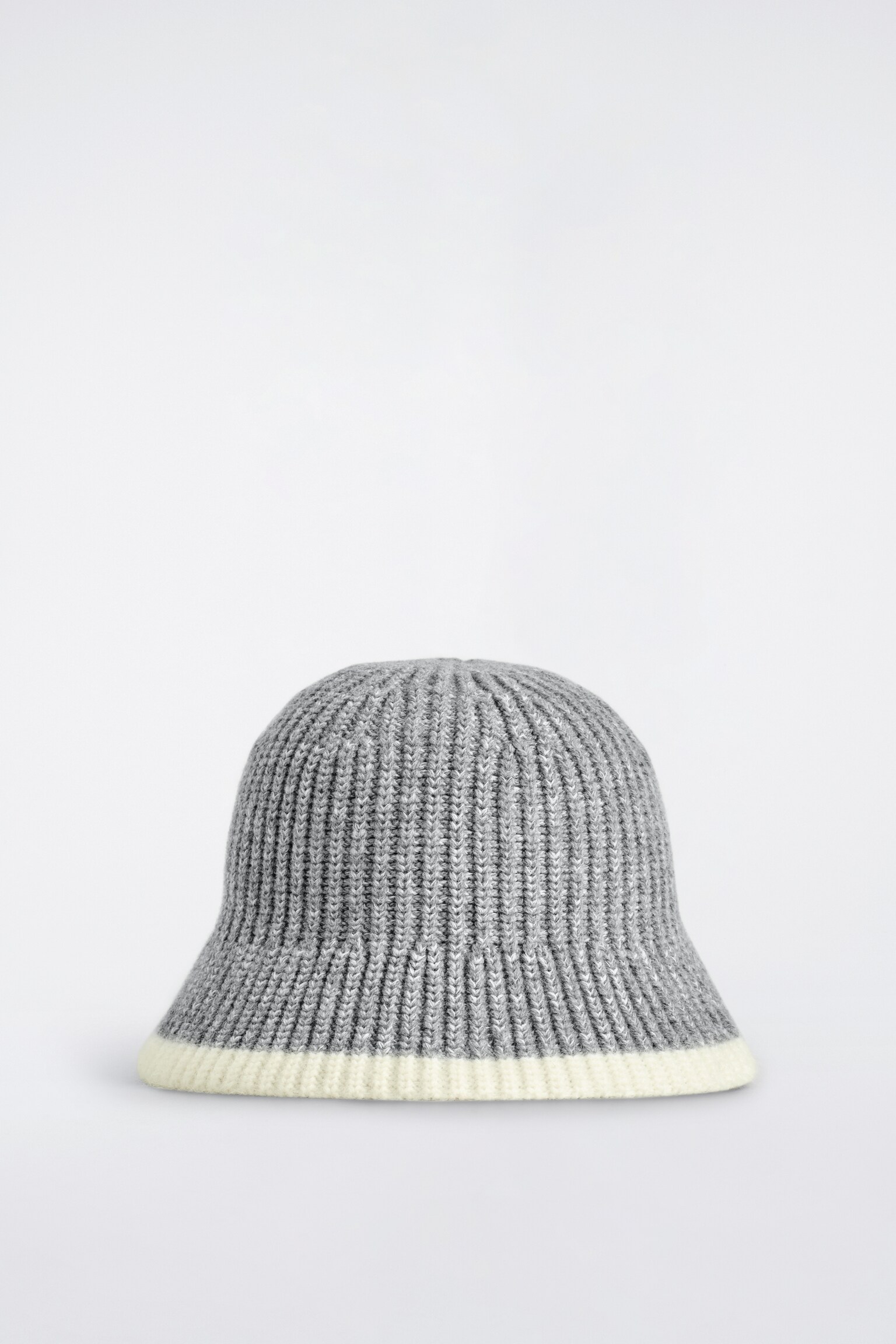CONTRAST-TIPPED WOOL-MOHAIR BUCKET HAT - GREY / CREAM/BURGUNDY / RED - 2
